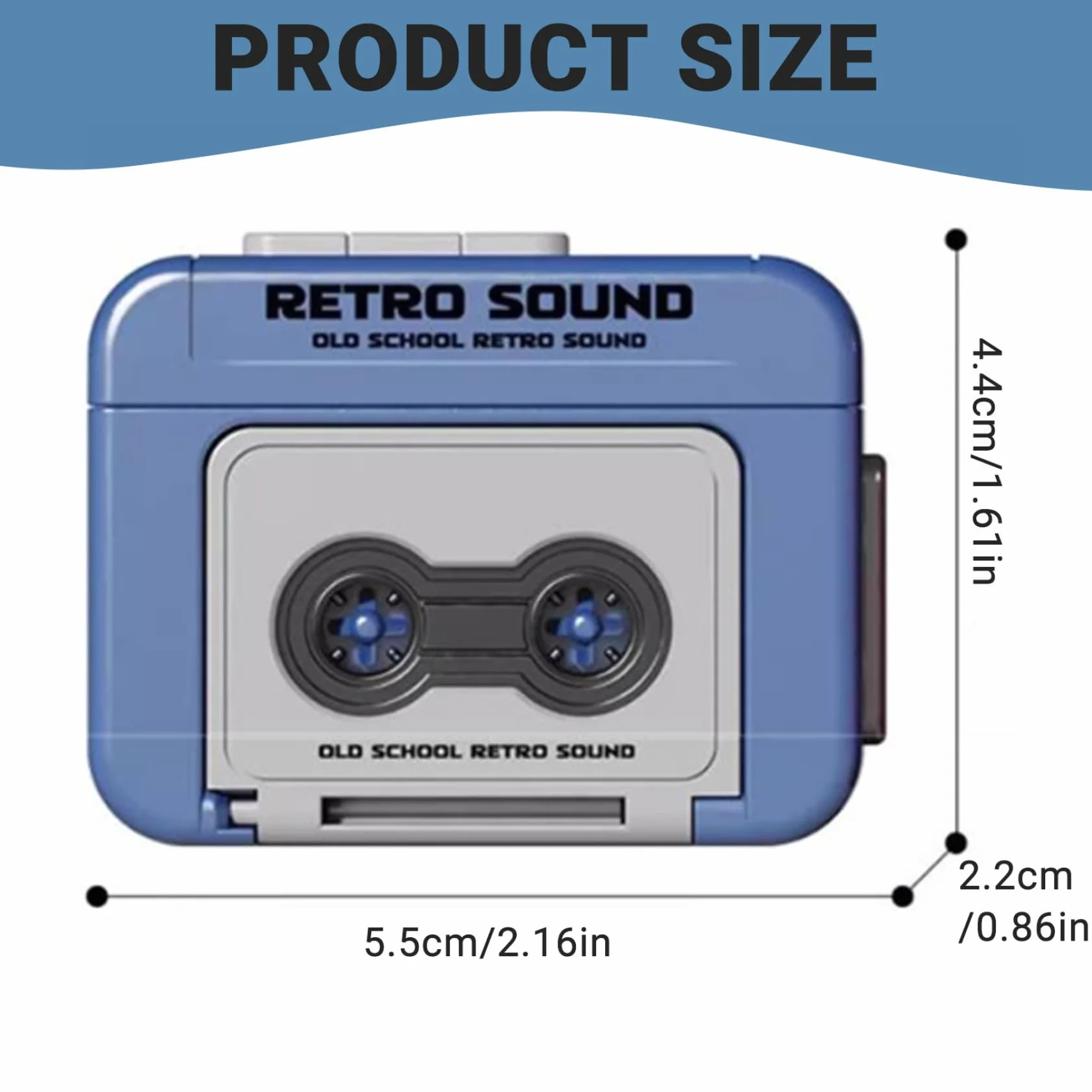 Retro Mini Cassette magnétique clés avec Musique, Lecteur microcassette enregistrable Haut-Parleur intégré pour Sacs à Dos