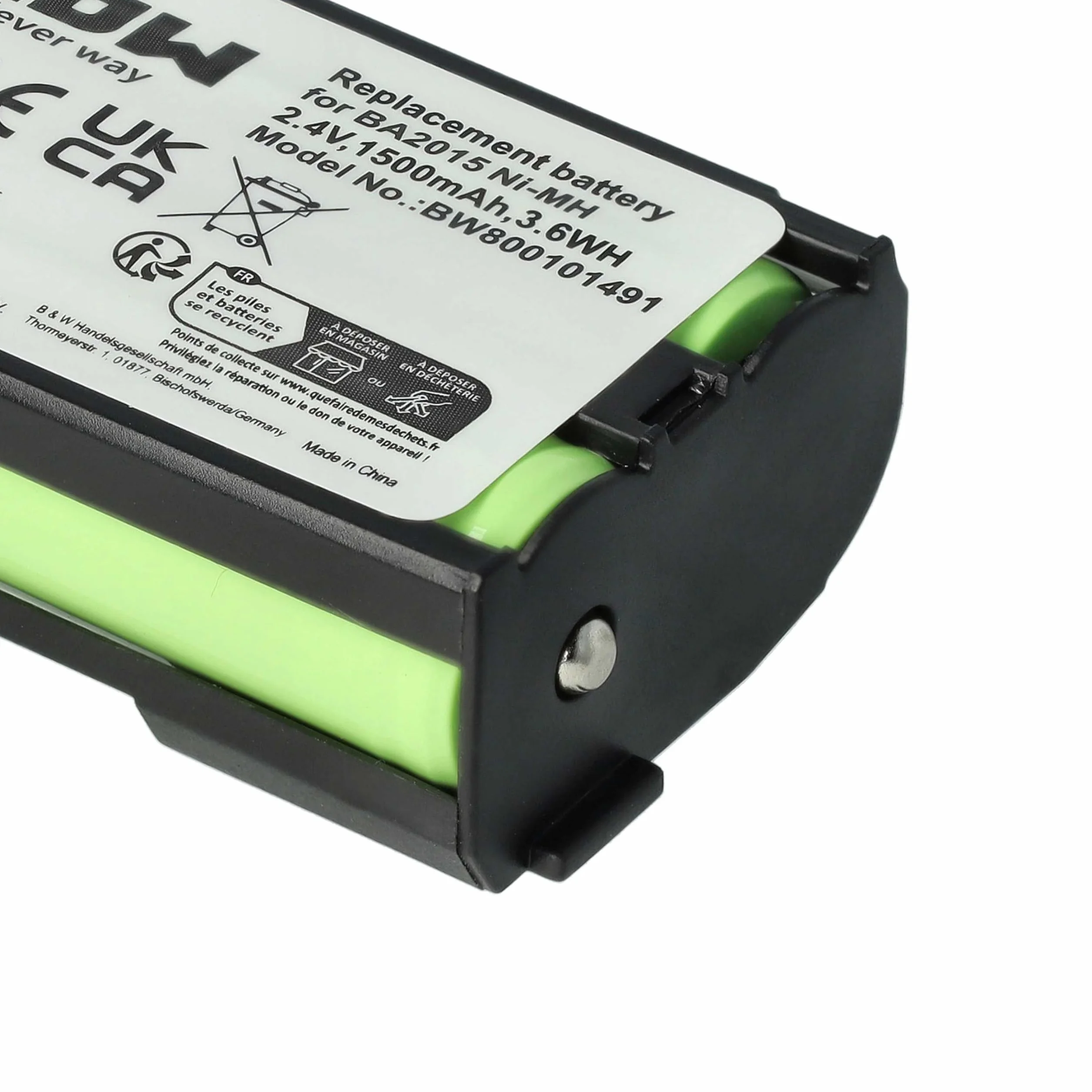 vhbw Batterie Remplacement pour Sennheiser BA2015 BA-2015 Micro 1500mAh 2,4V NiMH