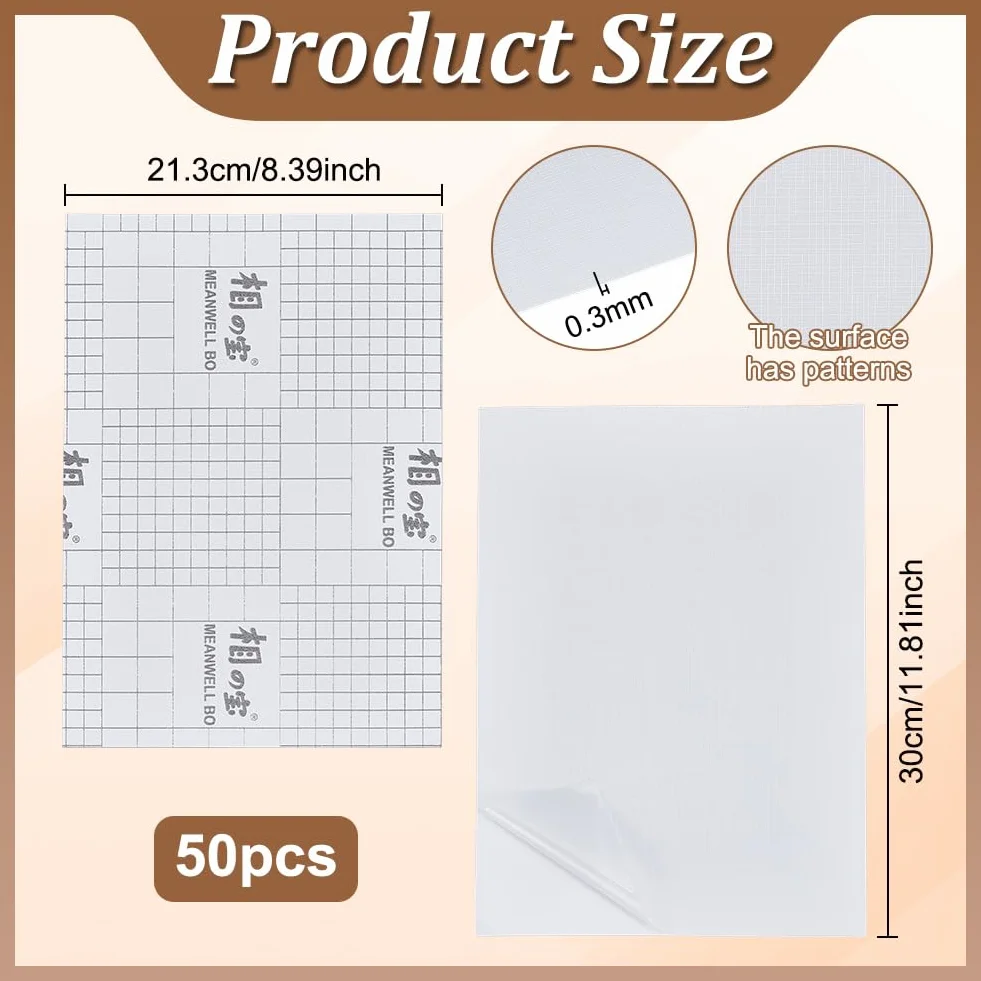 BENECREAT Feuilles de Plastification Autocollantes A4 21.3x30cm 50 Pièces Sans Machine