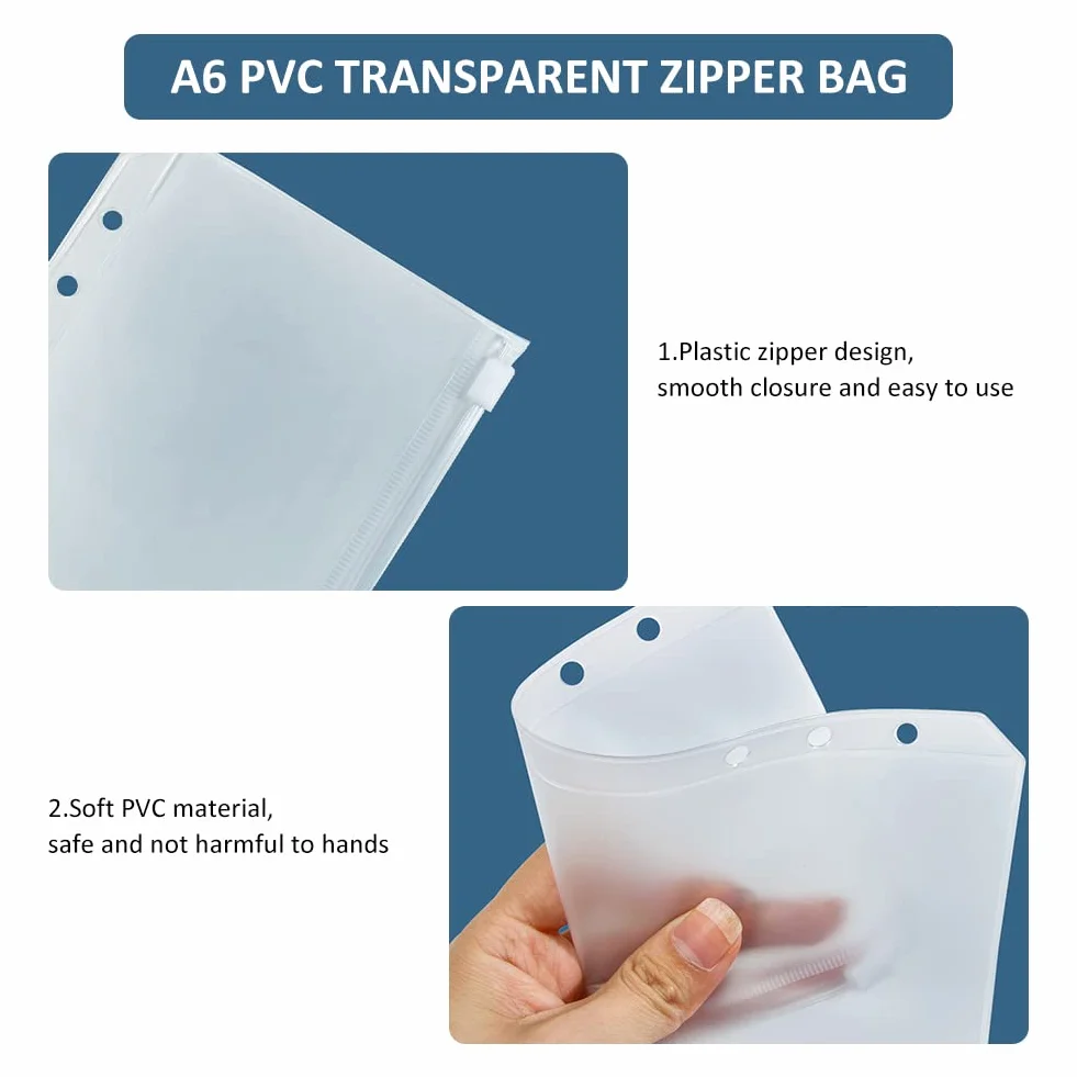 Comioke Lot de feuilles de notes rechargeables A6 classeur à anneaux 6 trous