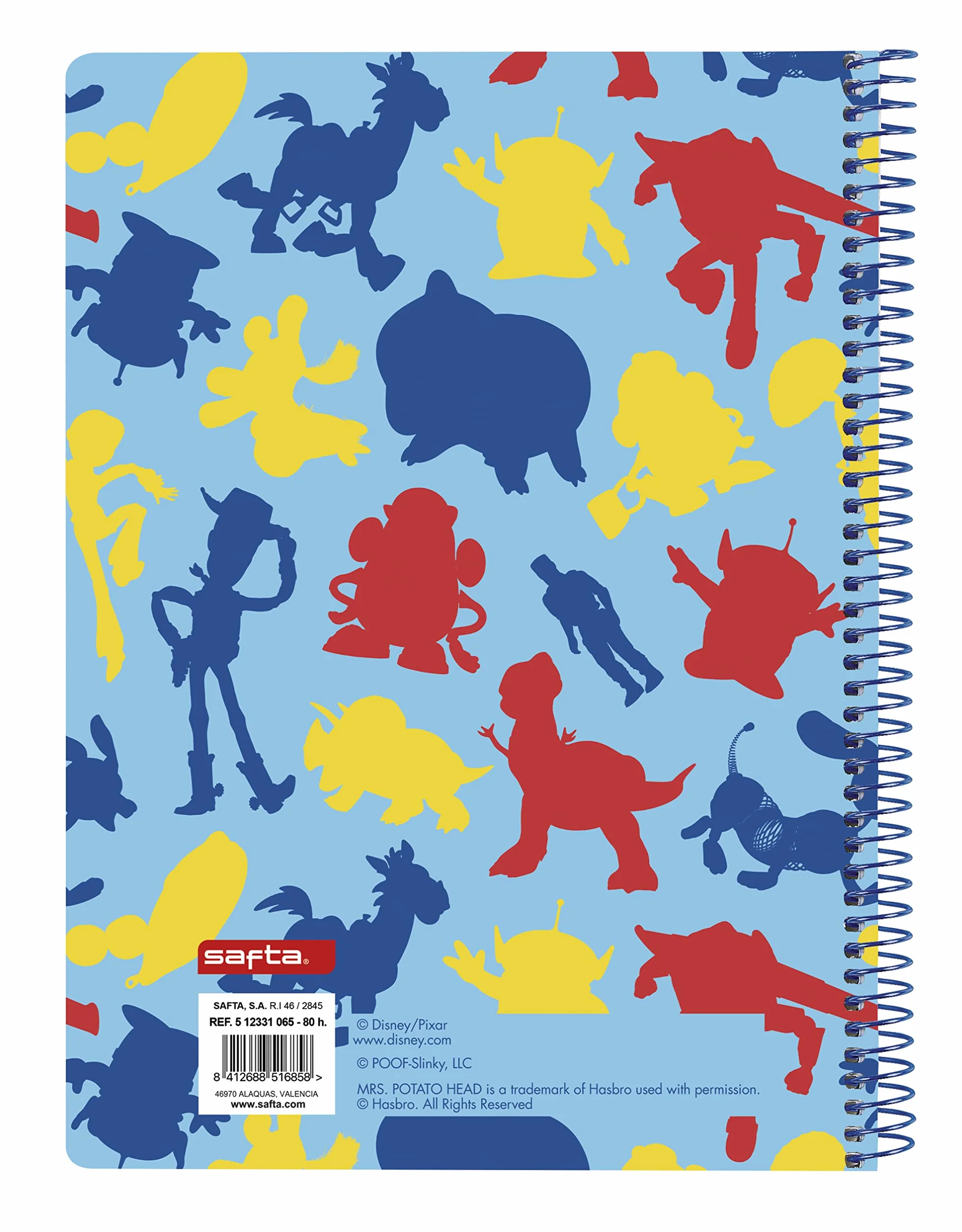 TOY STORY Carnet A5 80 feuilles couverture rigide Bleu clair 15,5 x 22 cm