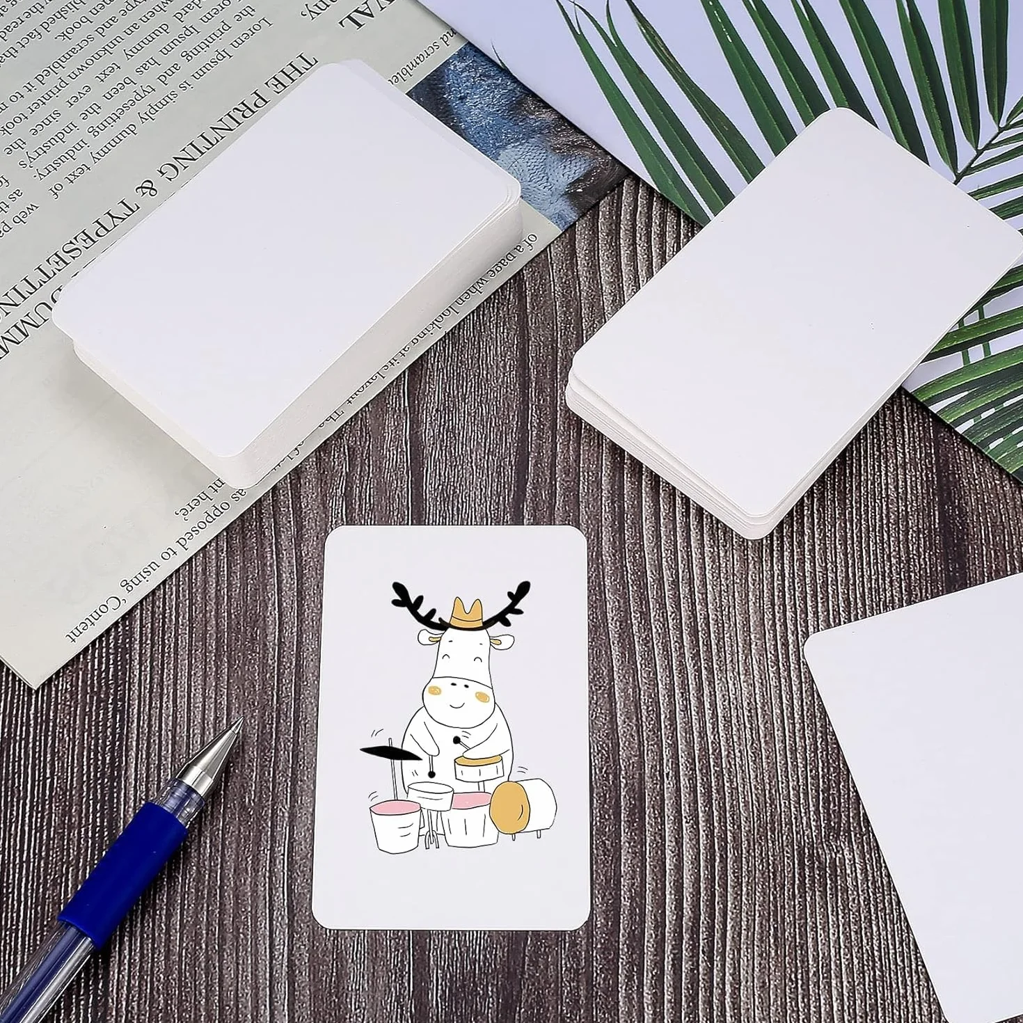 Papier Carte de Visite Personnalisée 300 Pcs, Cartes Postales Vierges Kraft, 8,8 x 5,4 cm, Blanc