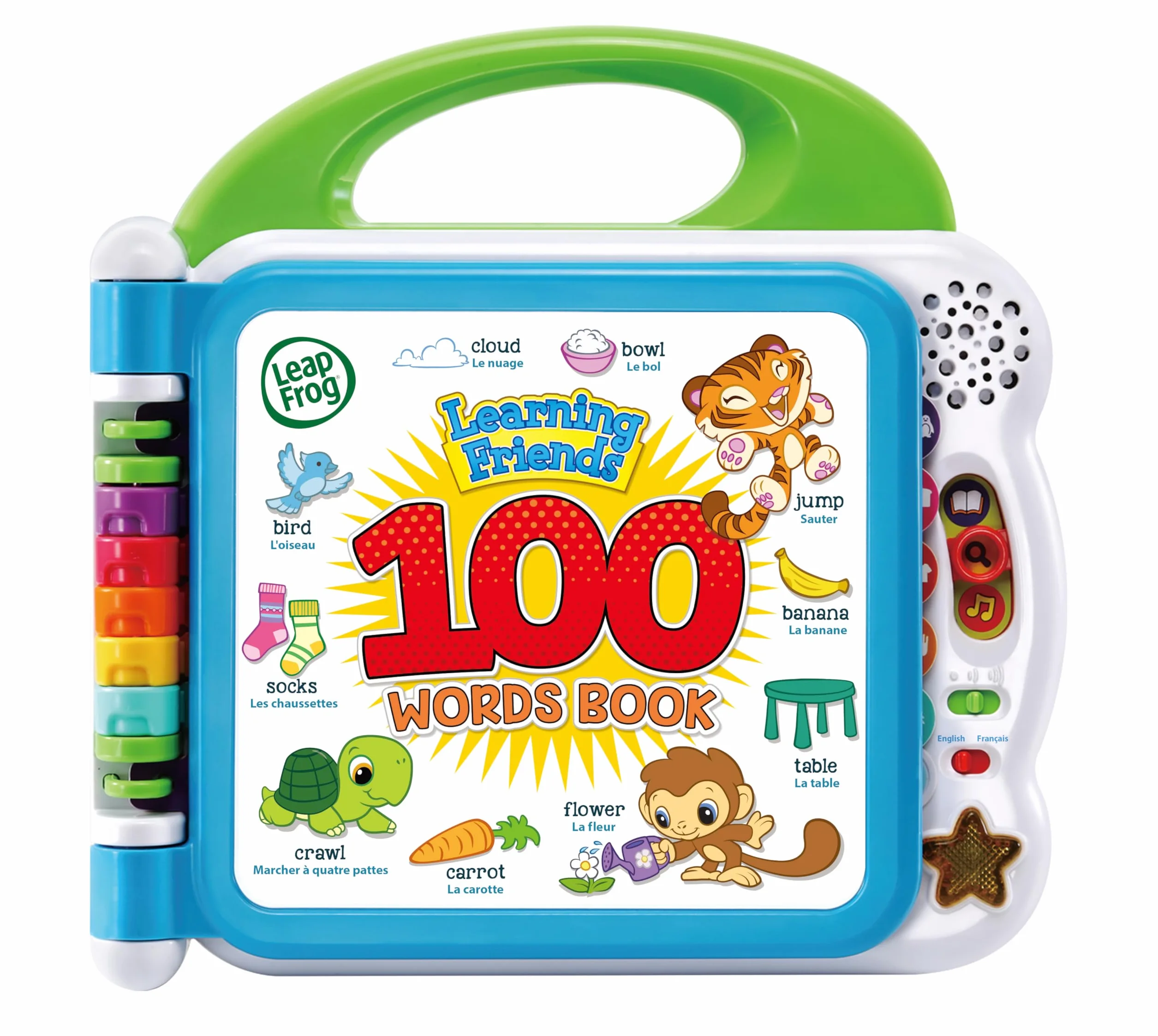 Leapfrog Learning Friends Livre de bébé de 100 Mots - Jouet éducatif interactif bilingue - Version Anglaise pour 1-4 Ans