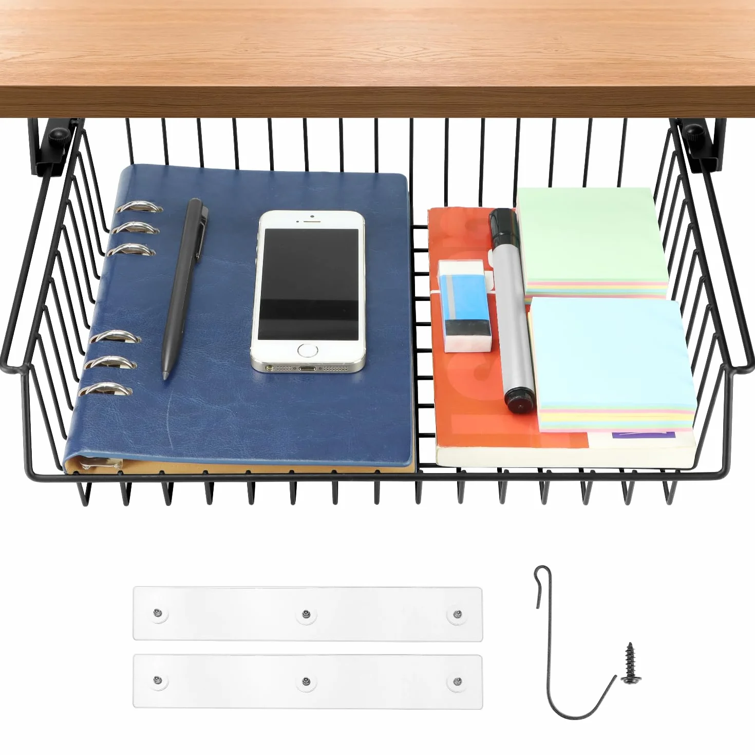 QWORK Tiroir sous table en métal capacité de charge 5-10 kg pour bureau cuisine