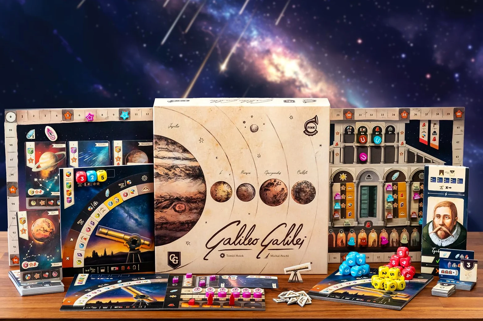 Capstone Games Galileo Galilei - Jeu de société - Eurogame à sélection d’Actions - Jeu Familial - 1 à 4 Joueurs - Anglais - À partir de 14 Ans