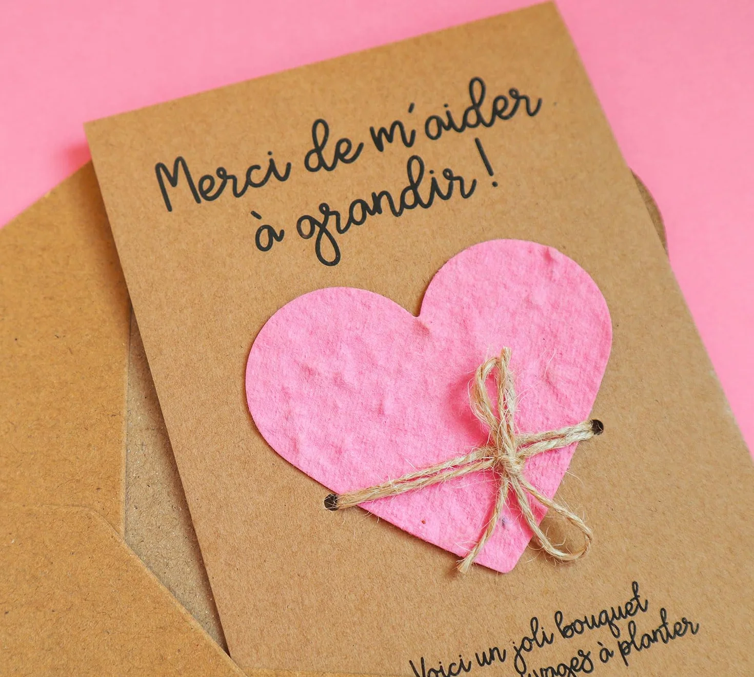 Carte cadeau nounou maîtresse ATSEM coeur à planter