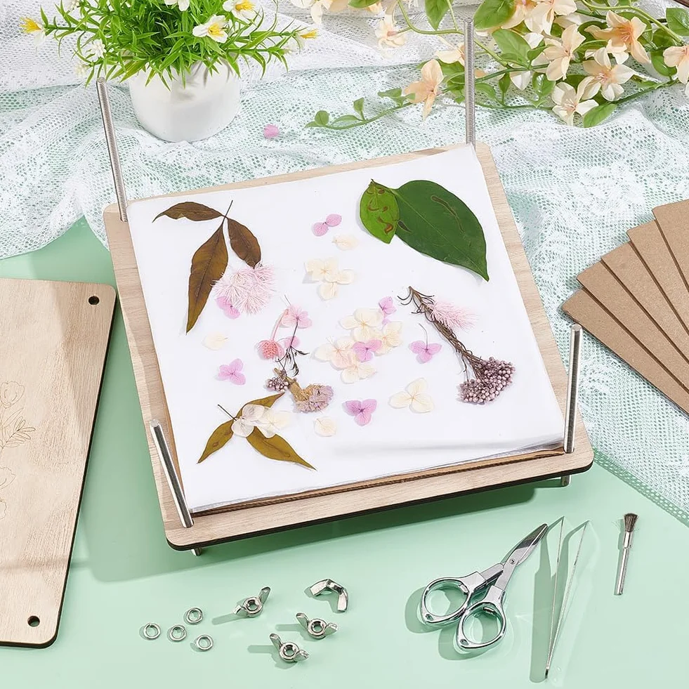 Kit de Presse à Fleurs en Bois 27.5x27.5cm 8 Couches PH PandaHall