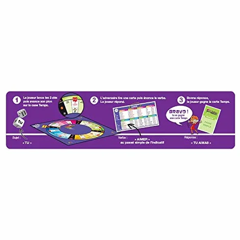 Verbillico Junior Jeu de société éducatif conjugaison 8 Ans et Plus