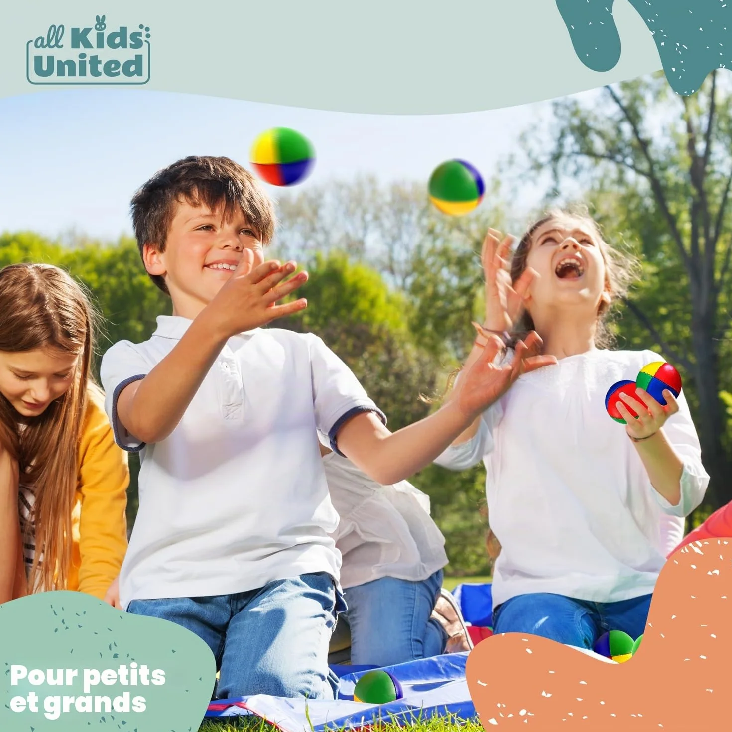 Set de 5 balles de jonglage professionnelles en sac jute pour débutants et avancés