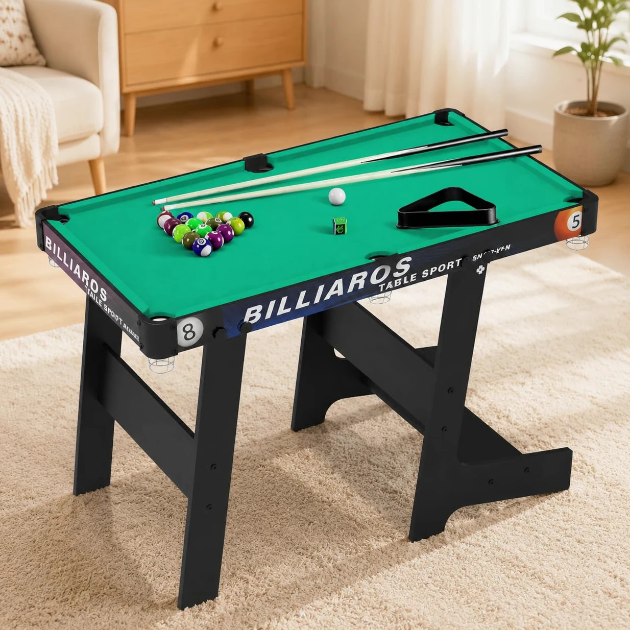 Mini Billard Pliable avec Accessoires – Table Billard Américain pour Enfants et Famille