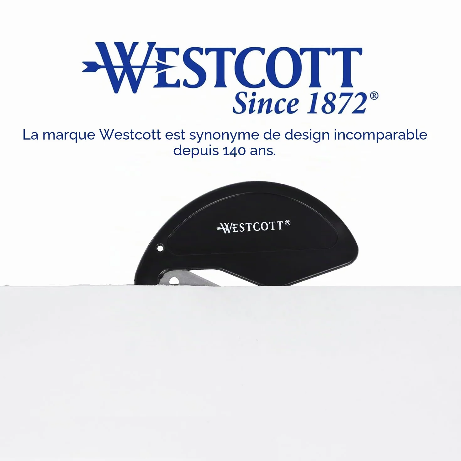 Westcott Coupe-papier lame acier inoxydable poignée sécurité ergonomique E-29699