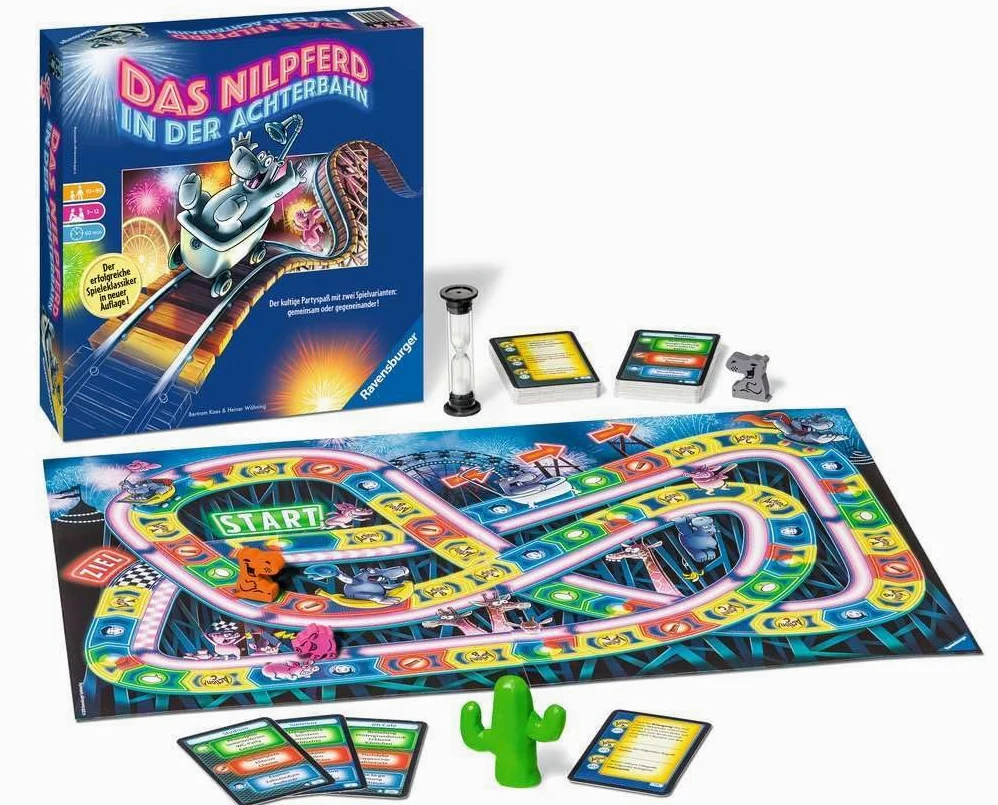 Ravensburger 26772 - Hippopotame sur des Montagnes Russes - Jeu de société pour Toute la Famille, Jeu pour Adultes et Enfants de 10 à 99 Ans, pour 3 à 12 Joueurs - Jeu de société, Jeu de réveillon
