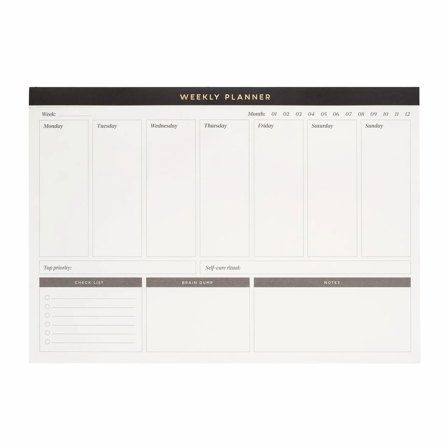 Kokonote Bloc Note A4 Semainier Basic Studio Weekly Planner Sous-Main Bureau Planificateur Hebdomadaire