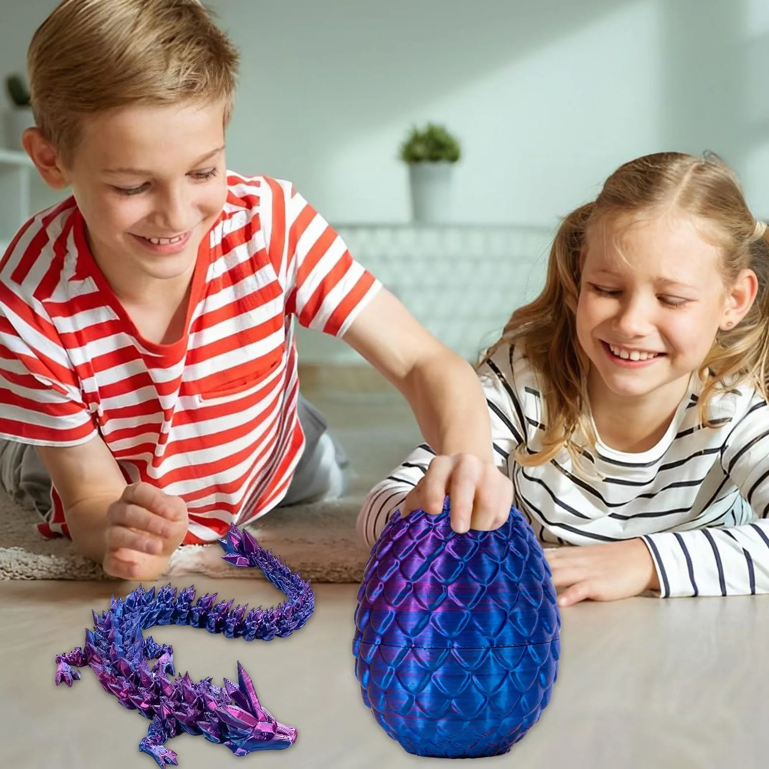 Lot de 4 œufs de dragon 3D imprimés, jouet mobile pour amateurs de dragons
