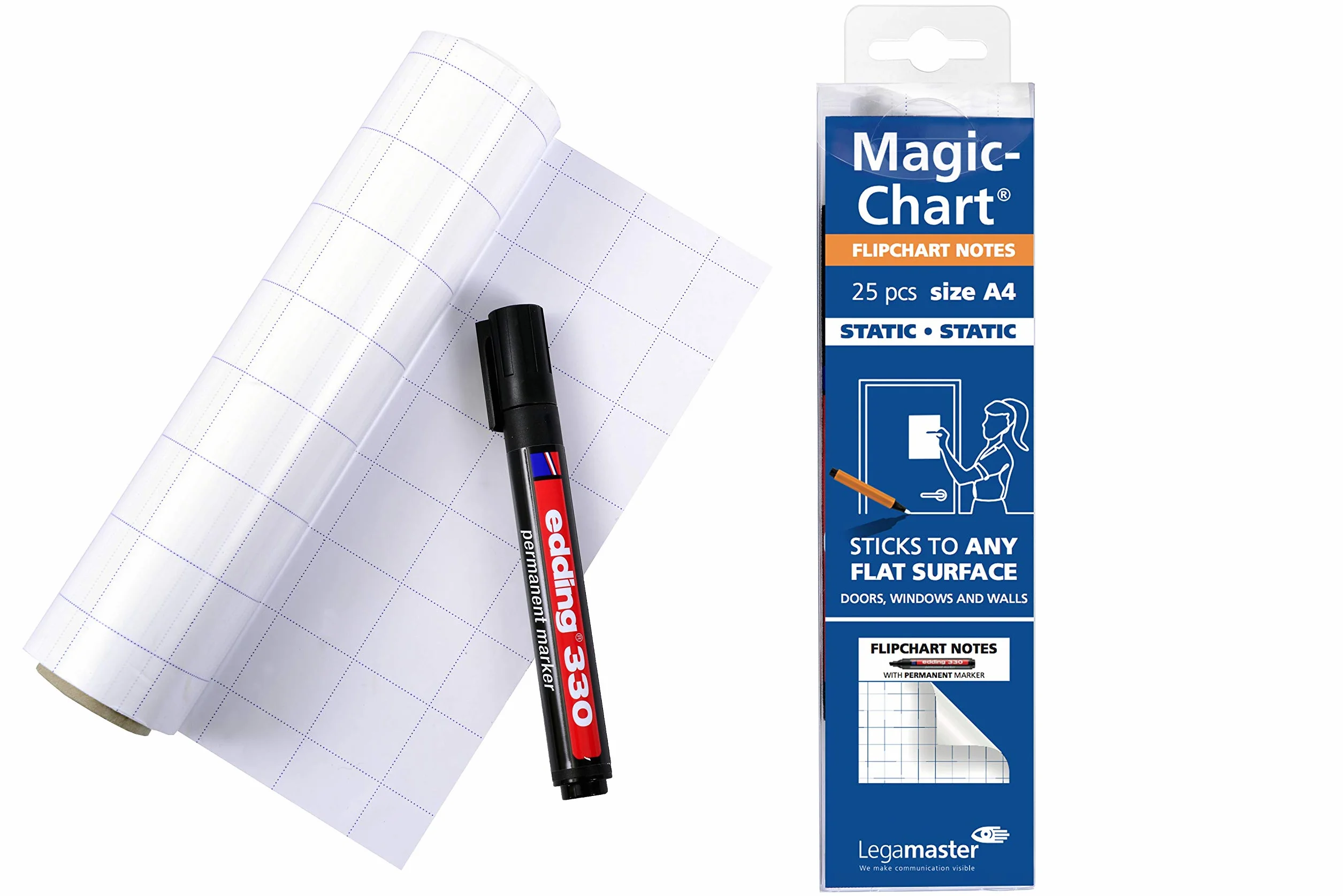 Legamaster Magic-Chart Notes Tableau blanc Polypropylène quadrillé 20 x 30 cm A4