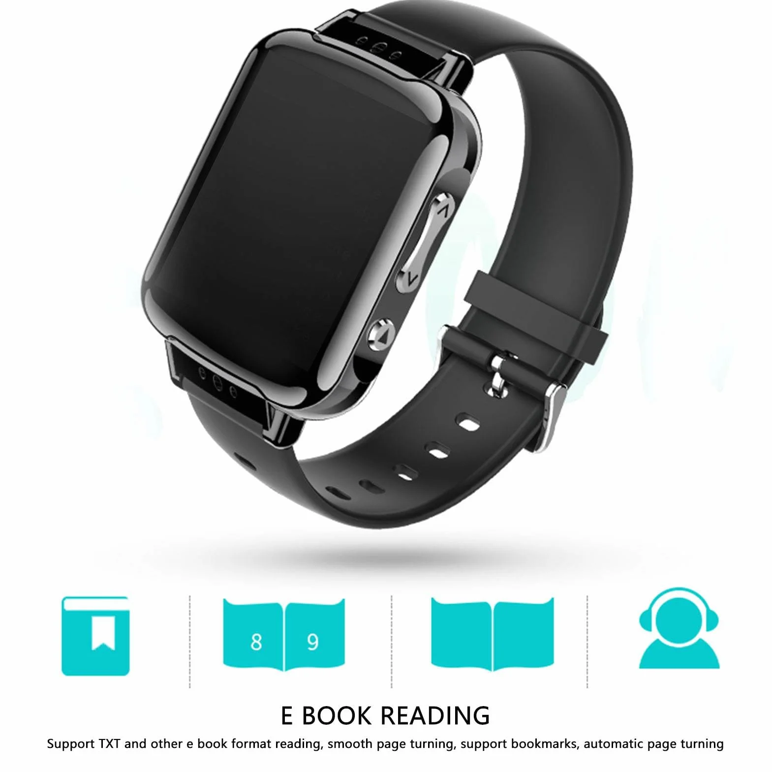 Montre Enregistreur Intelligente Vocale Bluetooth 4.2 avec Lecture MP3 HiFi et Police Blanche