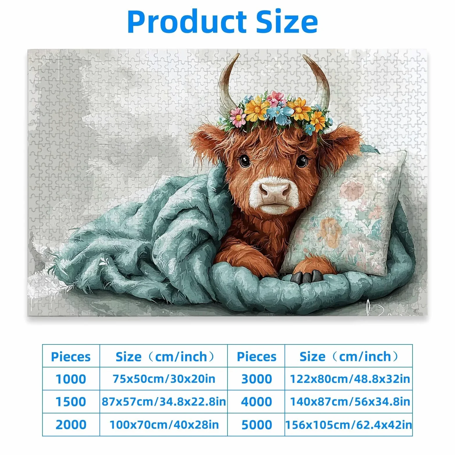 Puzzle Highland Cow 4000 Pièces Adultes, Puzzle 4000 Pièces pour Adultes et Enfants à Partir de 14 Ans, Animal Puzzles Bois de Qualité Supérieure avec Une Boîte d'emballage Exquise, Cadeaux, -3227