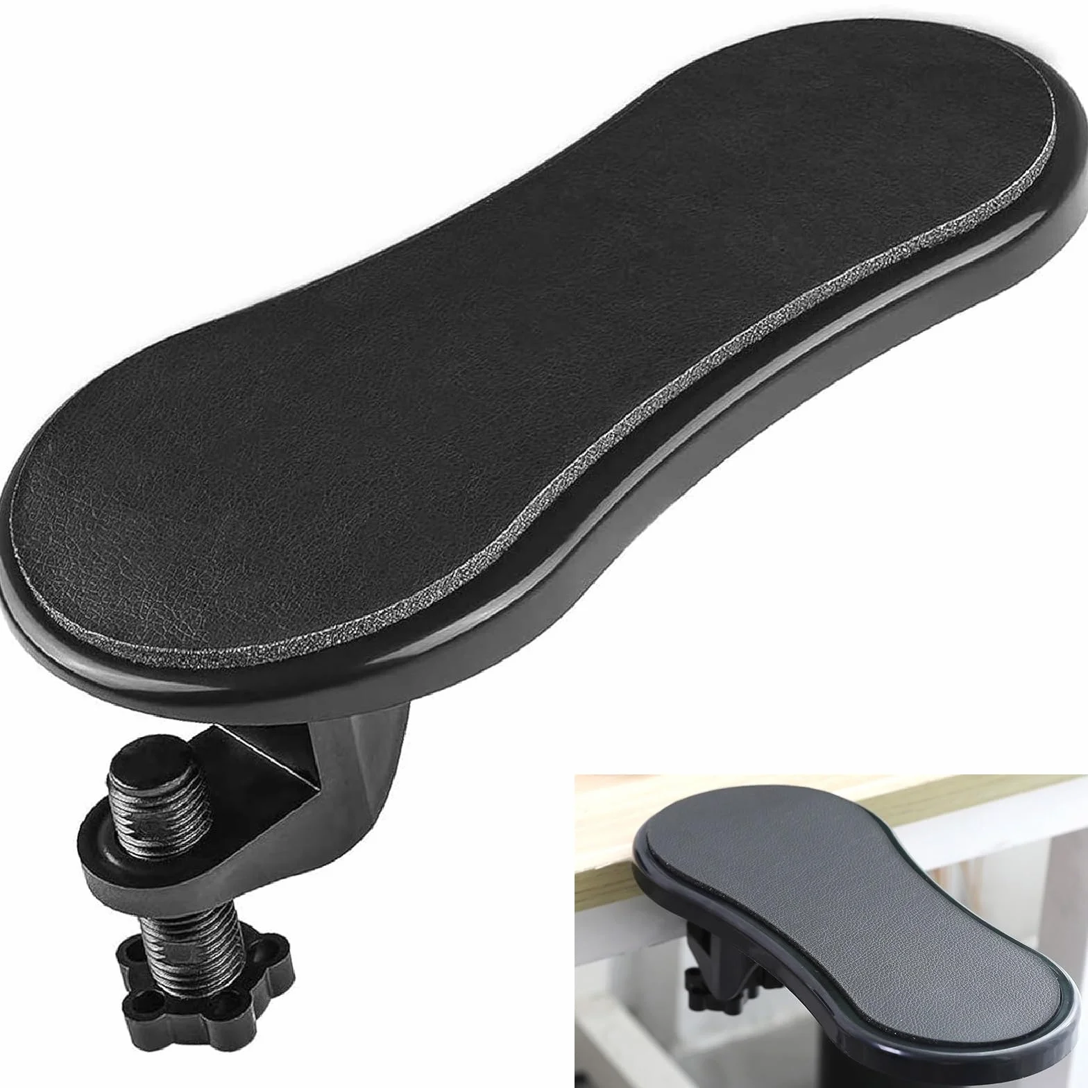 Coussin d'Accoudoir d'Ordinateur Amovible, Support de Bras Rotatif 180° pour Bureau