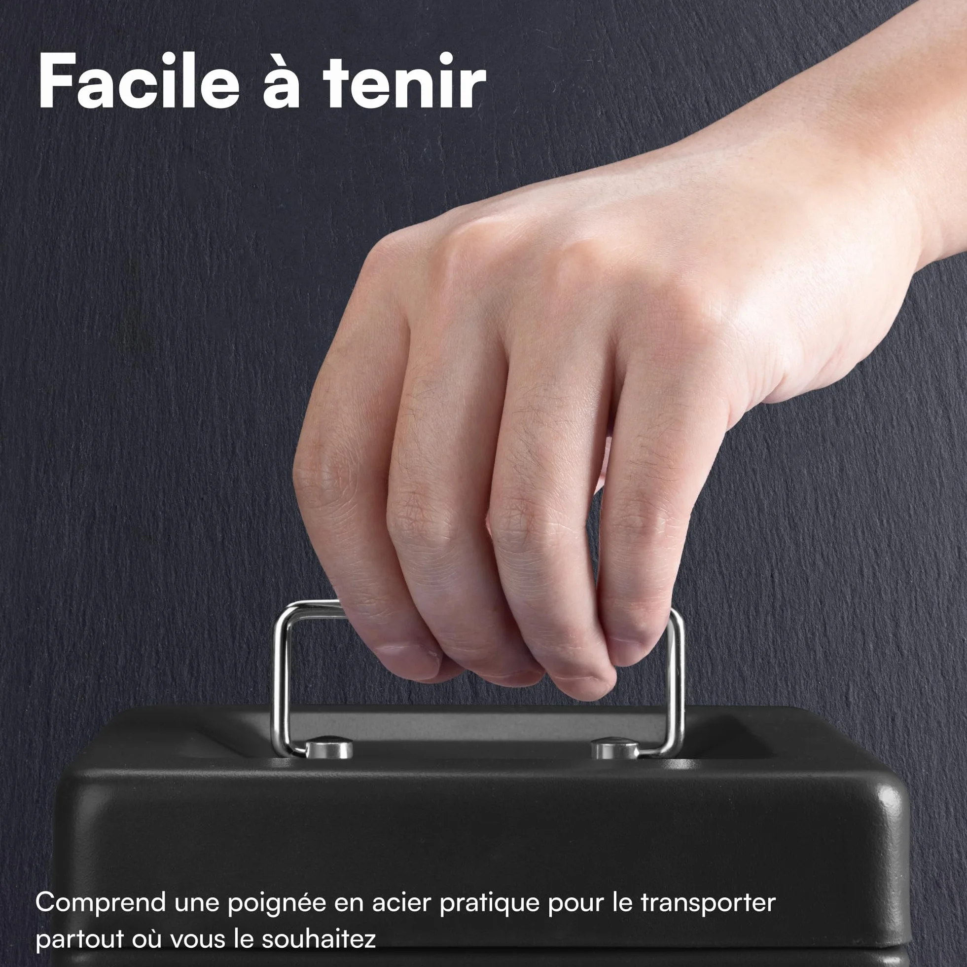Coffre-fort en acier H & S 15,2 cm 2 clés Noir