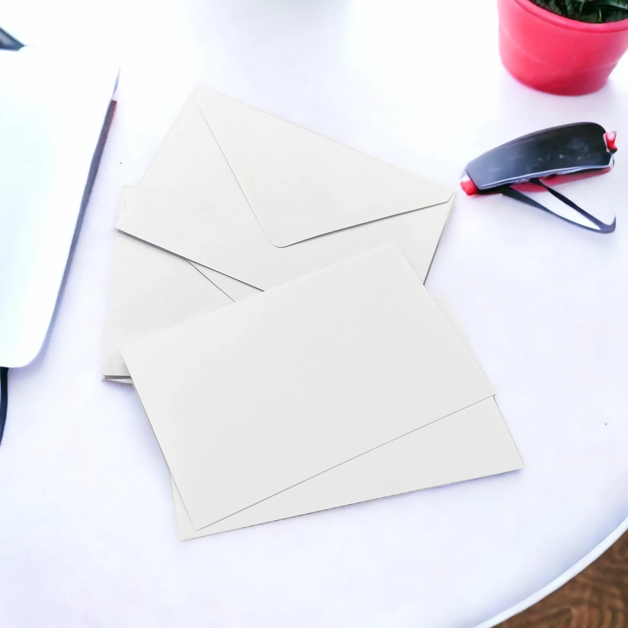 ARKRAFT Cartes et enveloppes 14x9 porte-cartes Lot de 50 25 enveloppes 25 cartes blanc