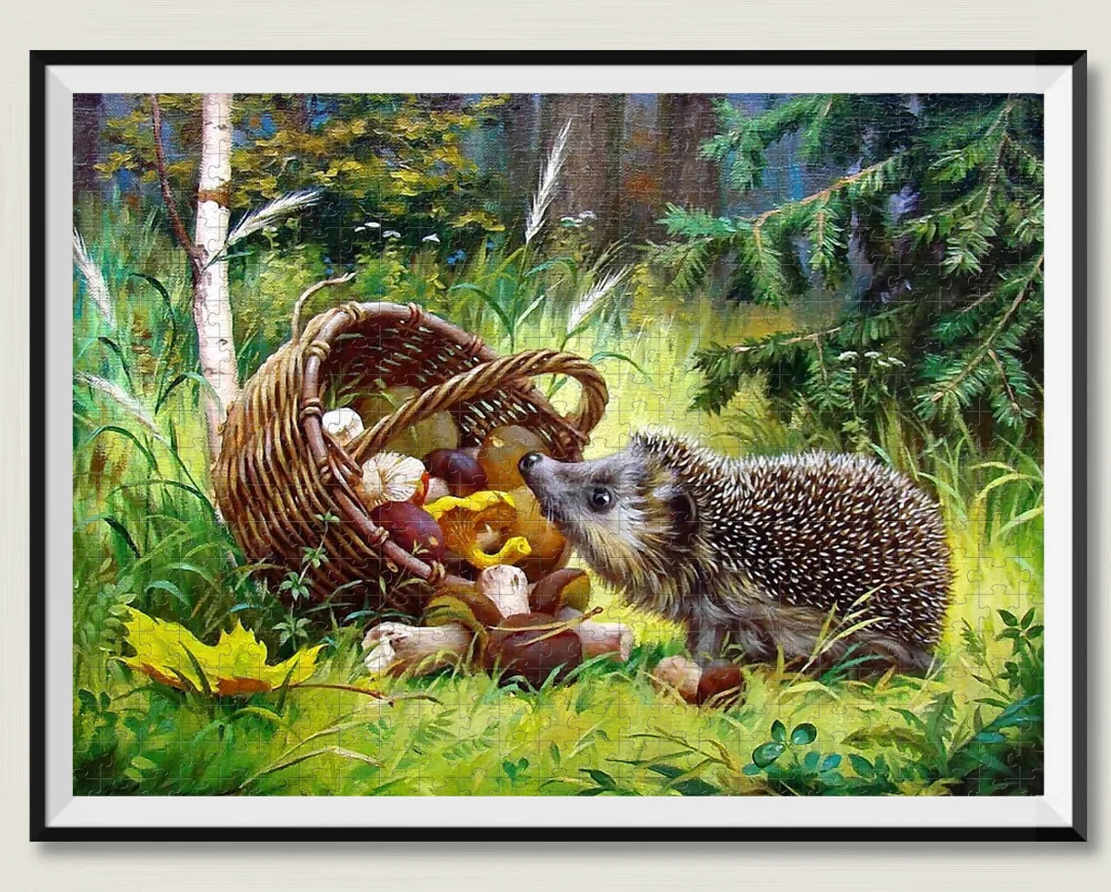 Puzzle Adulte 1500 pièces Panier de Fleurs Champignon hérisson Jouet Puzzle Relaxant