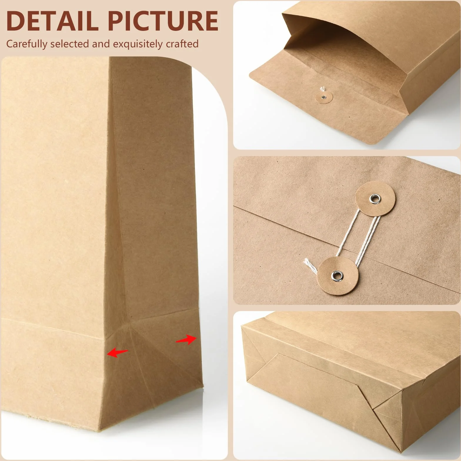 Enveloppes extensibles à soufflet en papier kraft, lot de 25, 23,9 x 33,5 cm pour documents d'affaires