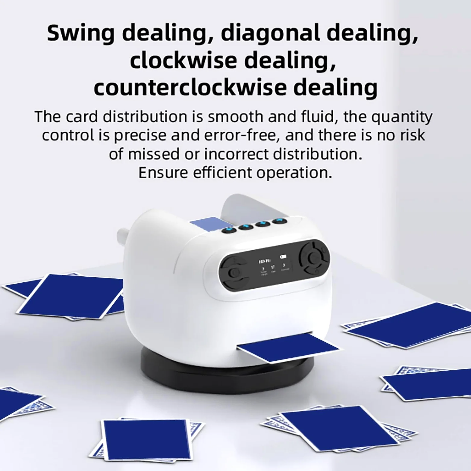Mélangeur automatique de cartes et distributeur de cartes avec écran LCD, détection intelligente, rotation à 360 degrés, rechargeable pour poker, rami, jeux Uno