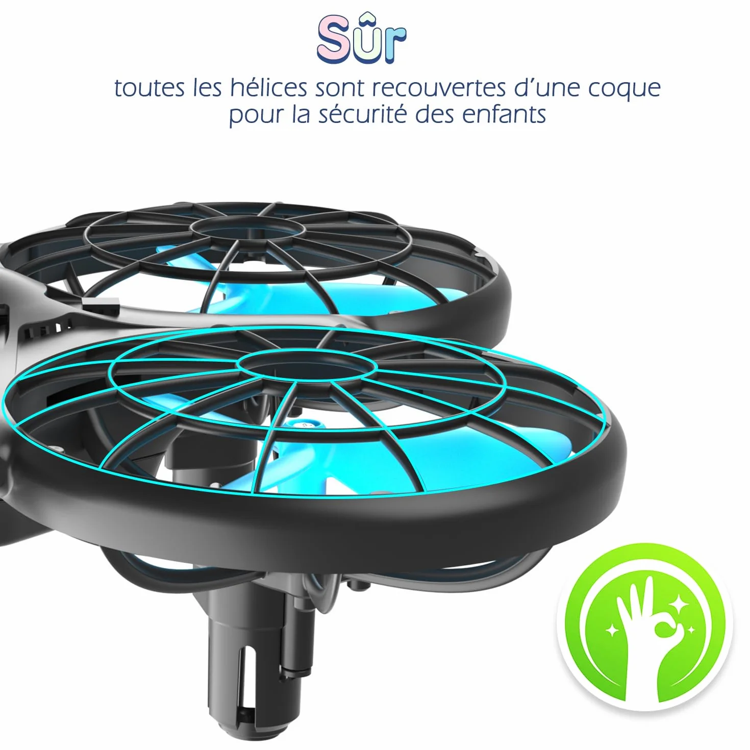 Drone pour Enfant Mini Drone Télécommandé Anti-Collision Automatique Certification C0