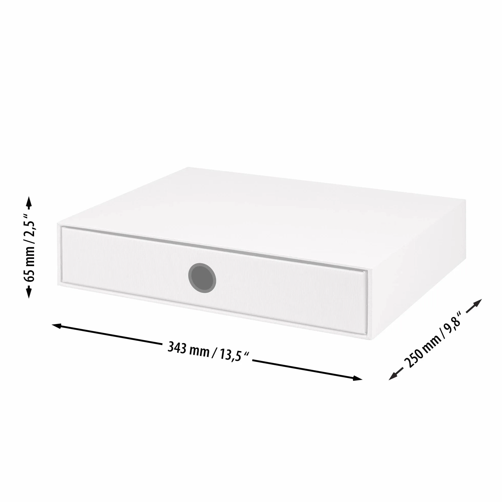 Rössler Boîte de rangement avec trou de préhension Bleu denim Format A4