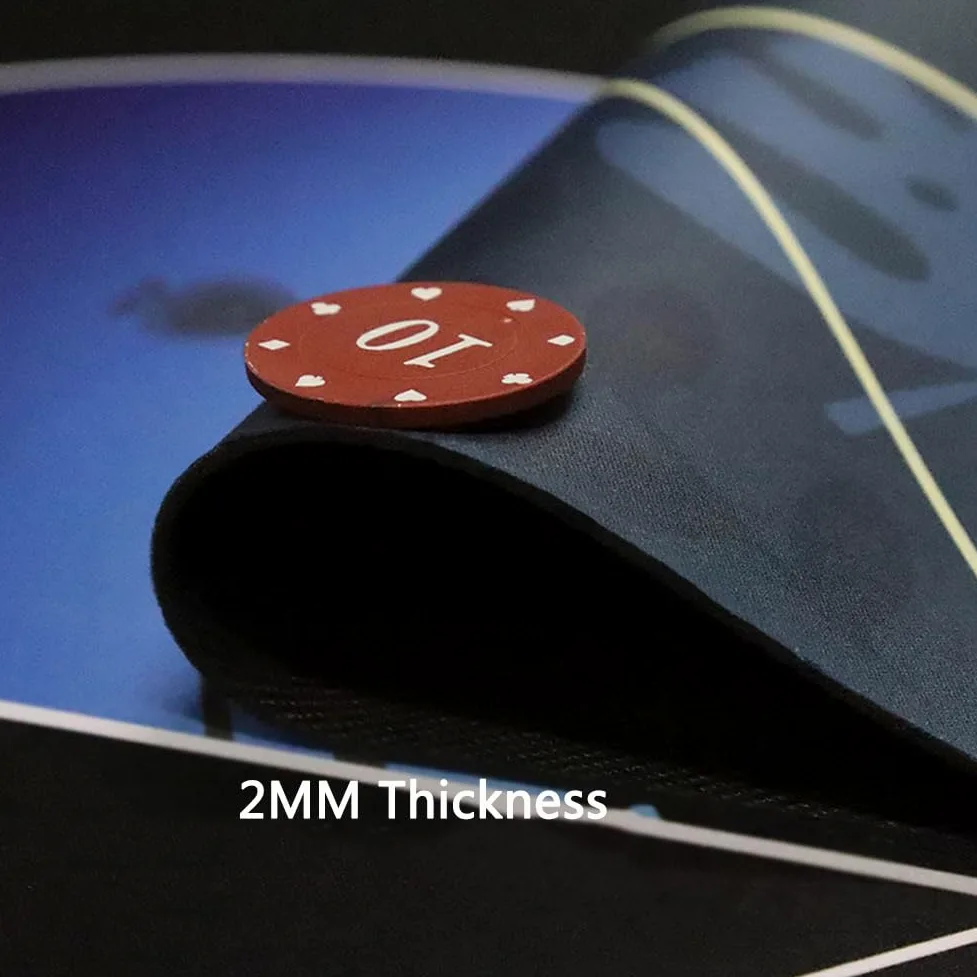 Tapis de Poker, Tapis de Poker Texas Hold'em jusqu'à 6 Joueurs, Disposition du Tapis de Table de Poker avec Sac de Rangement for Jeux de Poker(Black 6 Players,1.8 x 0.9 M)