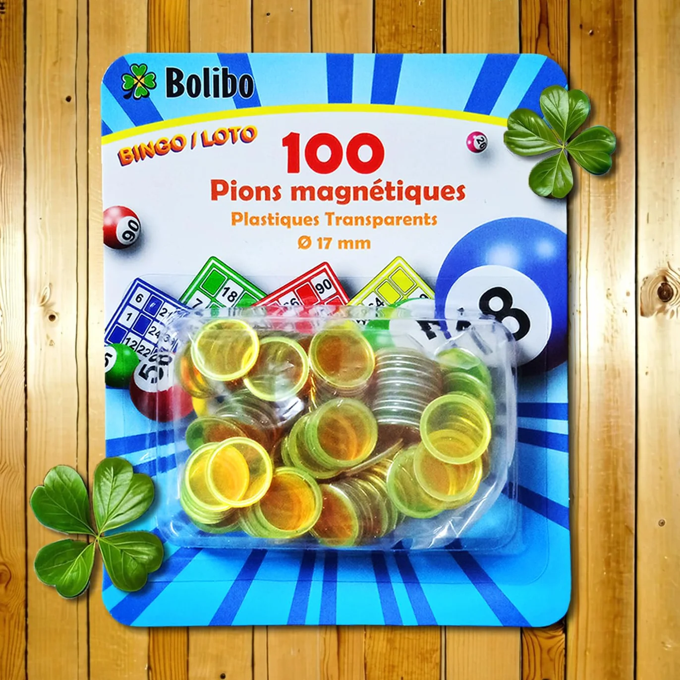 Bolibo Jeton Loto magnétique 100 pions 17 mm diamètre Bingo Jaune