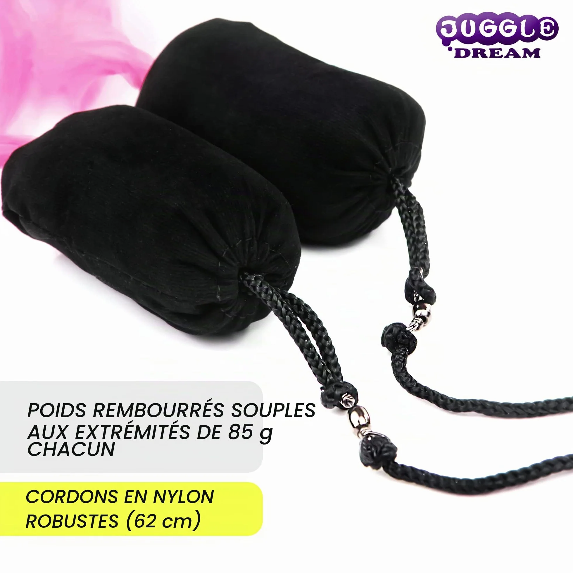 Juggle Dream Set di Scarf Bolas Flag Poi - Pratique de Jonglage - Soft-Pois - Spiral Pois Kit (Rose)