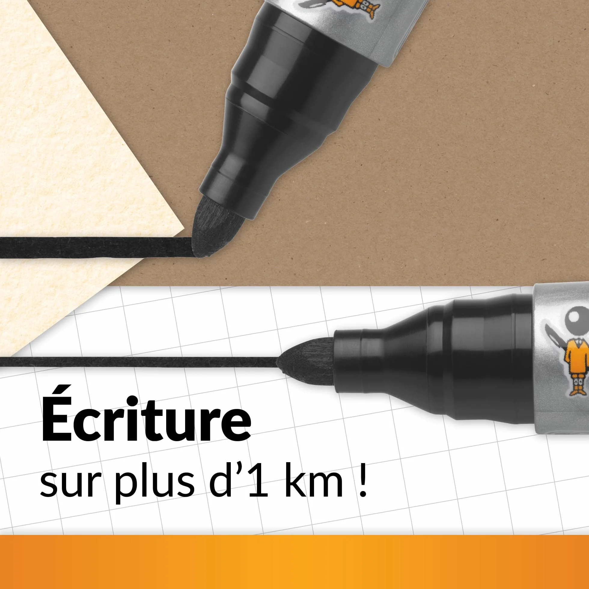 BIC Marking 2000 ECOlutions Marqueurs Permanents Pointe Conique Moyenne Noir Boîte de 12