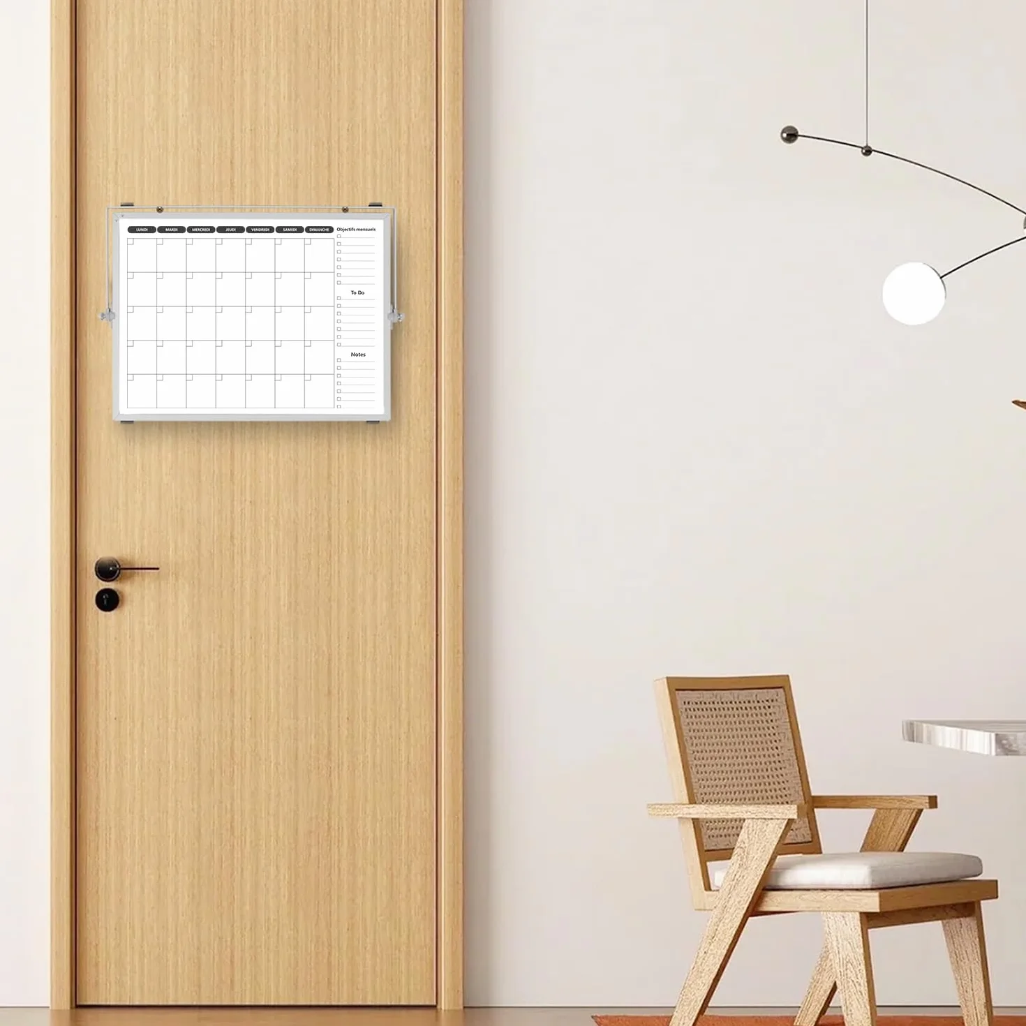 Calendrier Tableau blanc Double face 40×30cm Planificateur Semaine Mensuel effaçable