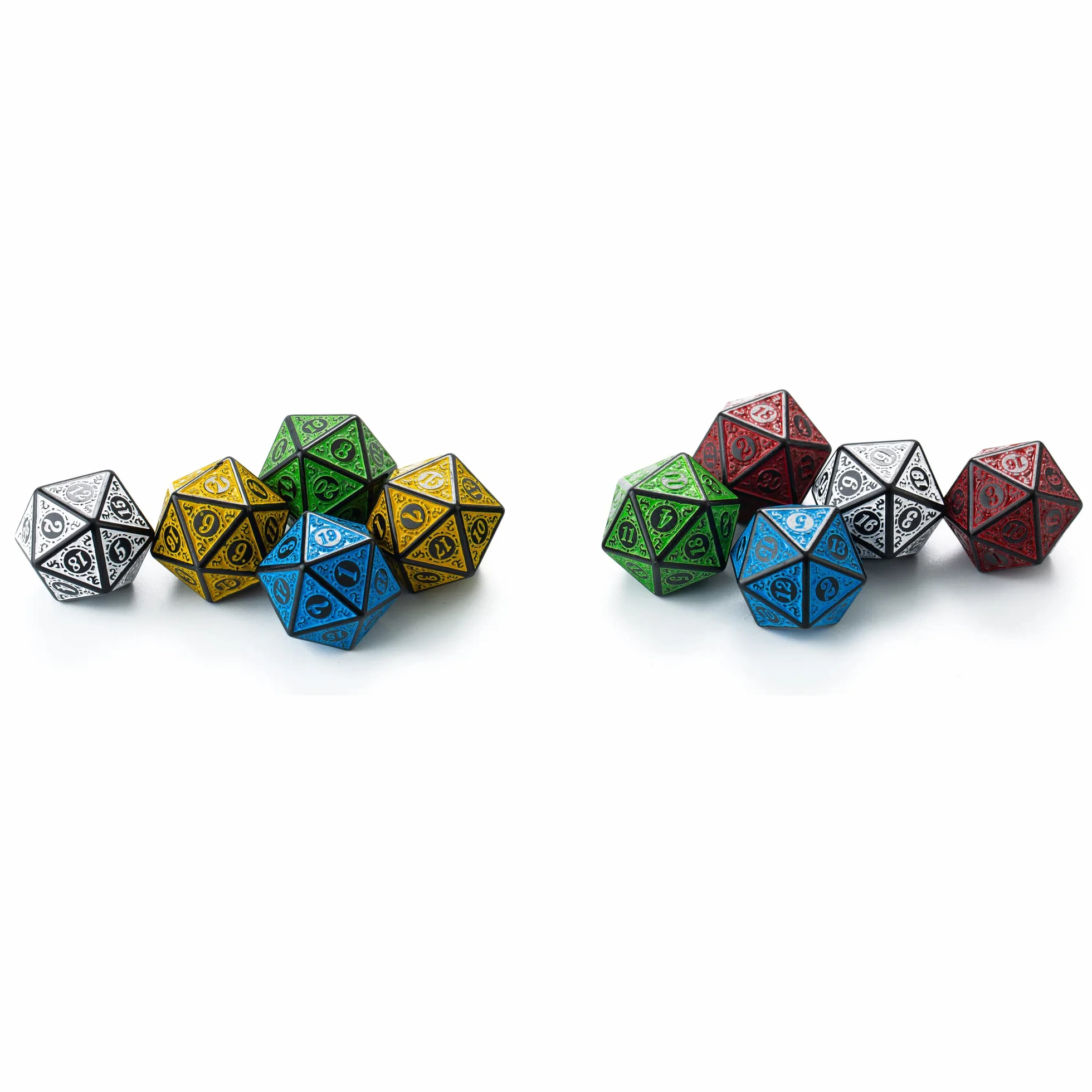Lot de 10 dés polyédriques D20 pour jeux de table DND RPG MTG