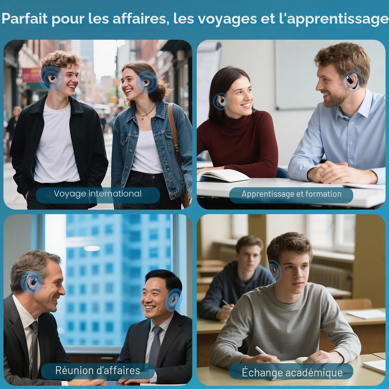Ecouteur Traducteur Instantané Ai Ninonly 150 Langues 6 Modes Bluetooth 5.4