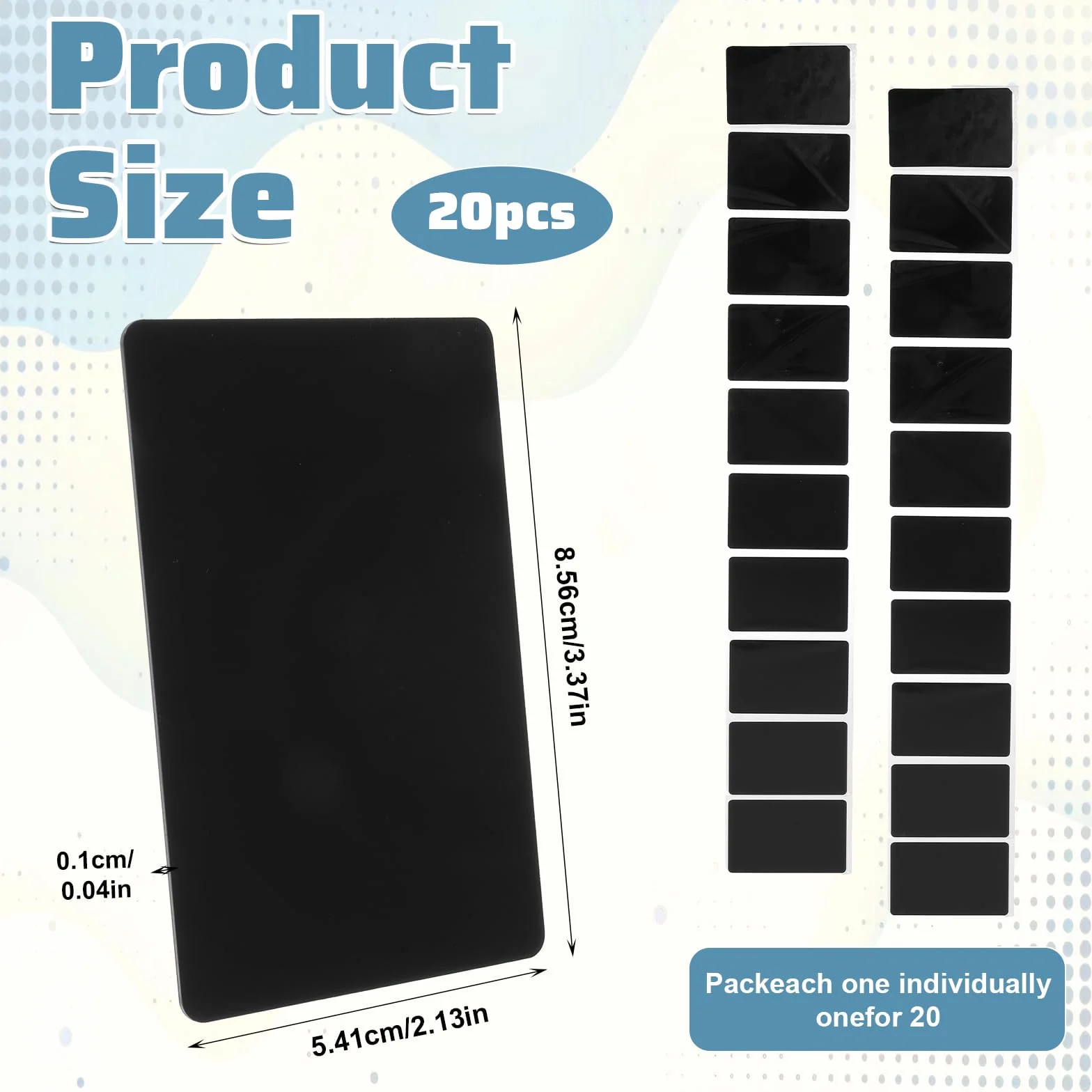 Cartes NFC NTAG215 Noir Réinscriptibles Lot de 20 - Cartes de visite NFC Mémoire 504 octets Compatible tous appareils
