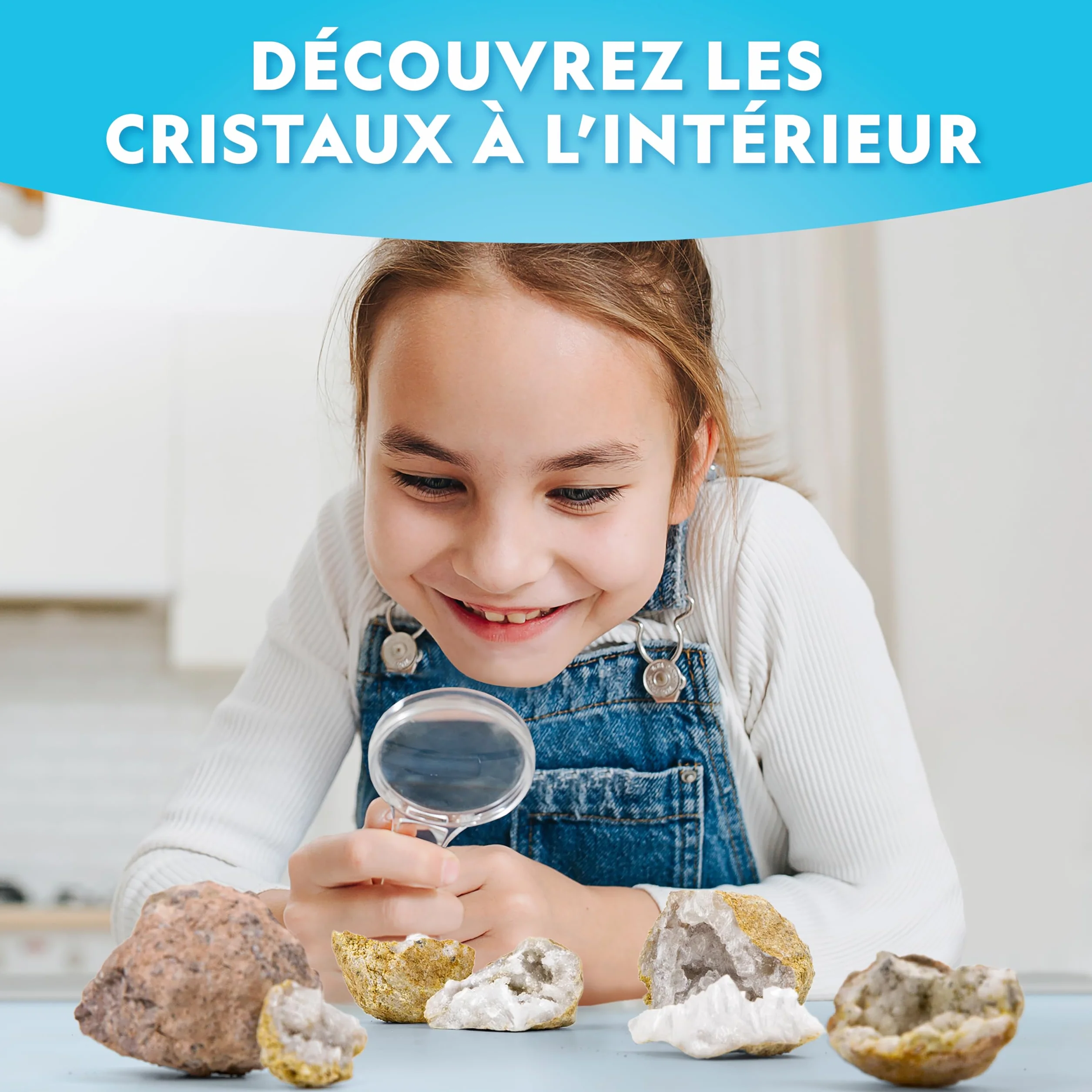 National Geographic Kit Scientifique CTIM 10 Géodes à Casser avec Lunettes Supports Cadeau Géologie Enfants