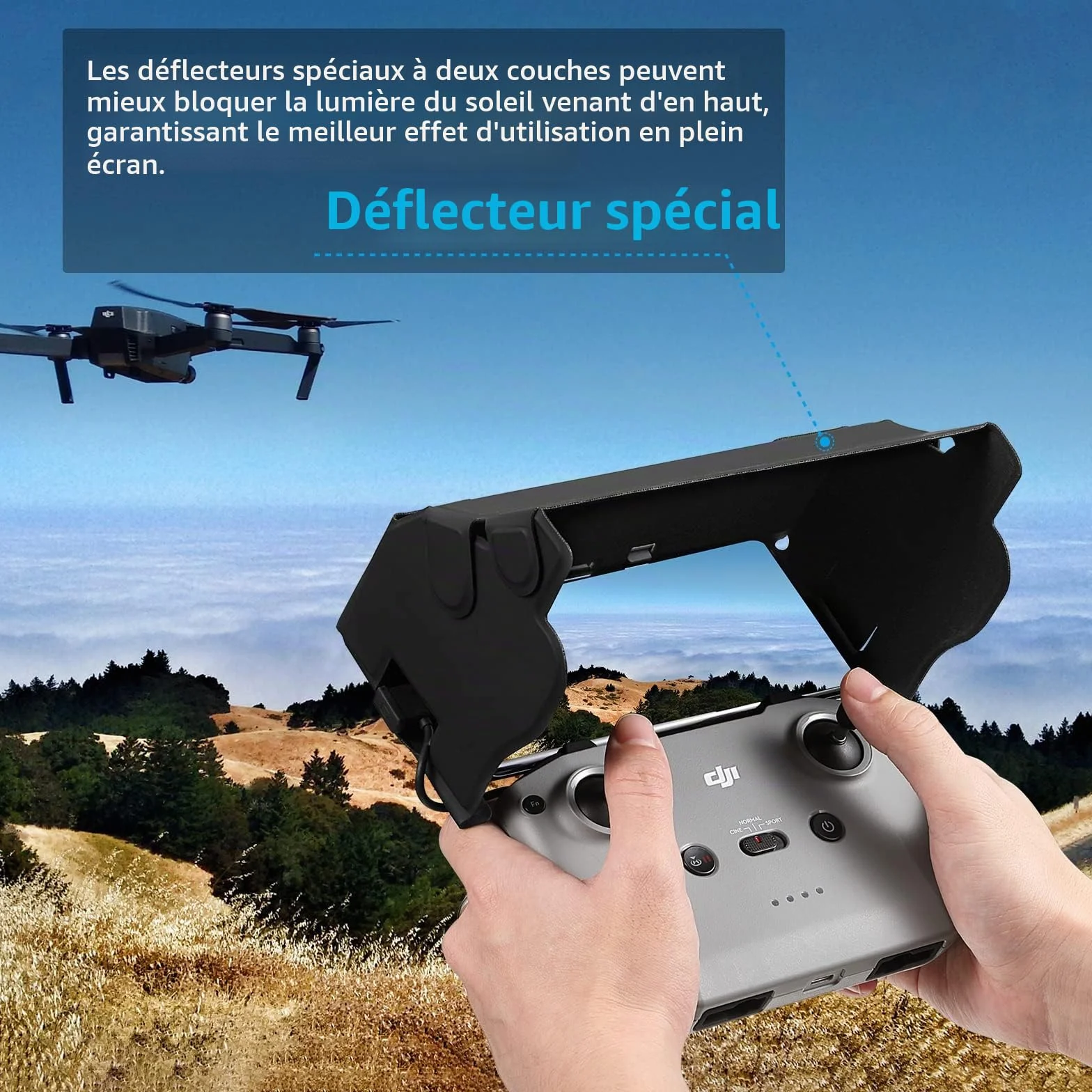 Pare-Soleil pour DJI Mini 2 Mini 3 Pro Air 2S Mavic 3, Couverture de Bouclier de Lumière Pliable pour 4.4-7.1 Pouces