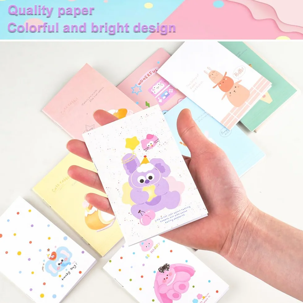 Petit Carnet de Notes de Poche 16 Pièces Couverture Souple Lapin