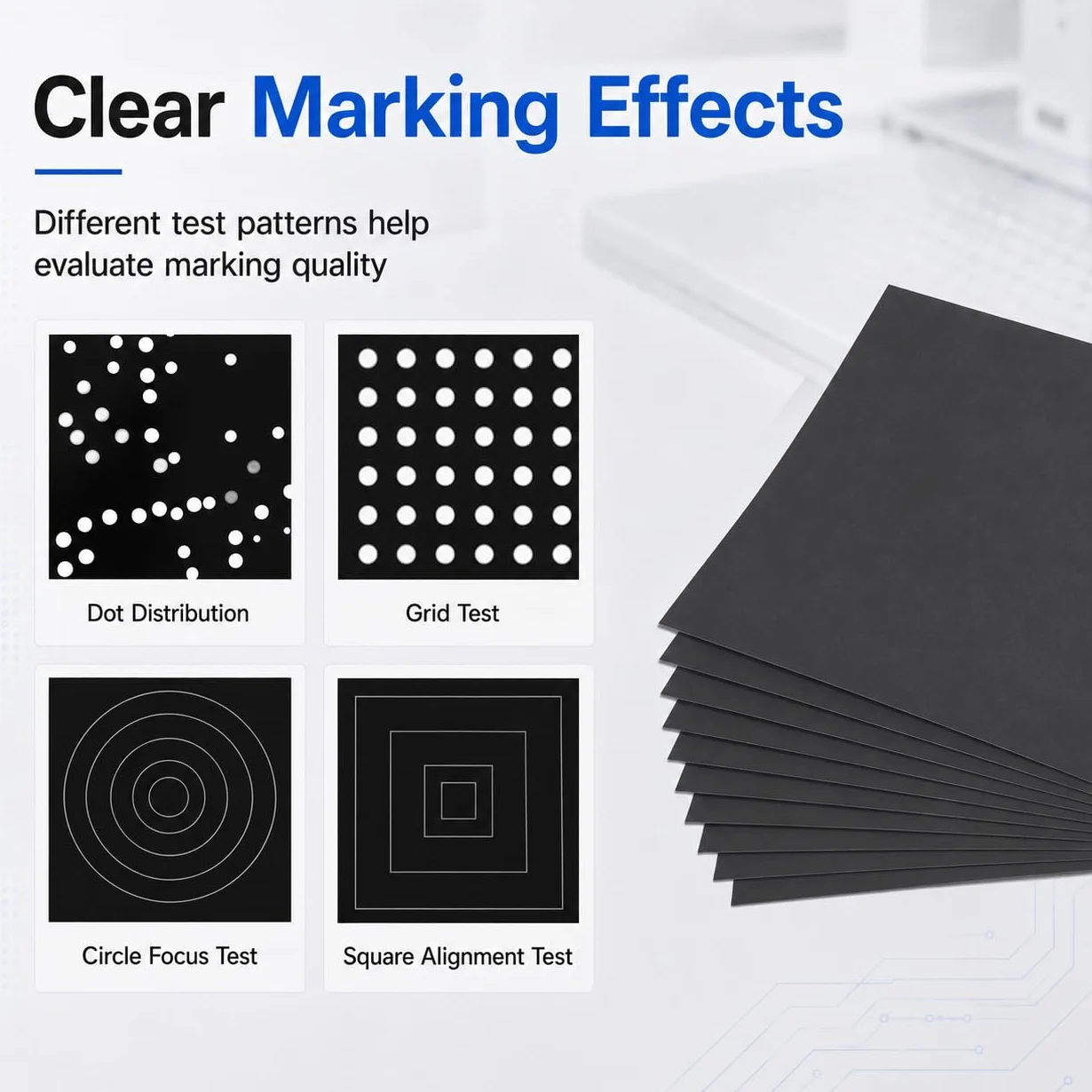 Papier de Test Gravure Laser A4 285x210mm Double Face pour Marquage Laser Fibre