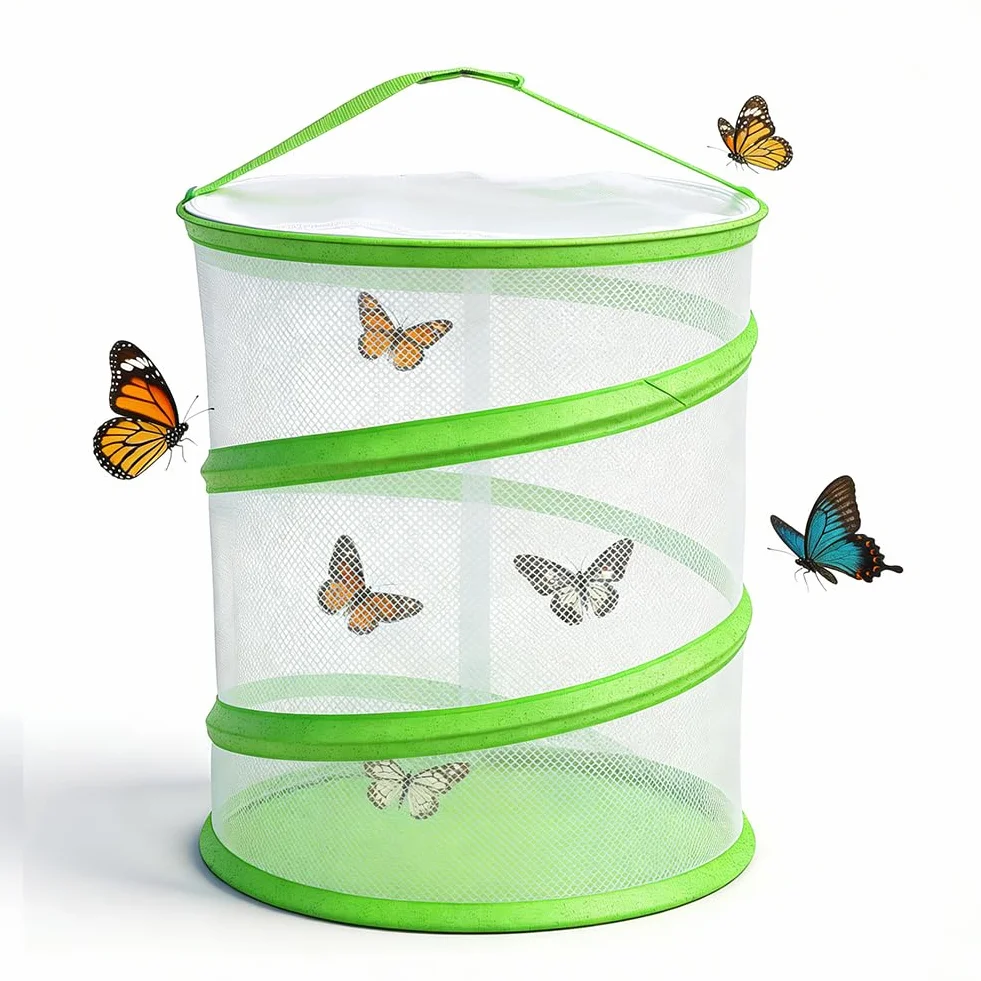 RANJIMA Cage pour insectes et papillons - Design pop-up Pliable En filet - Plein air