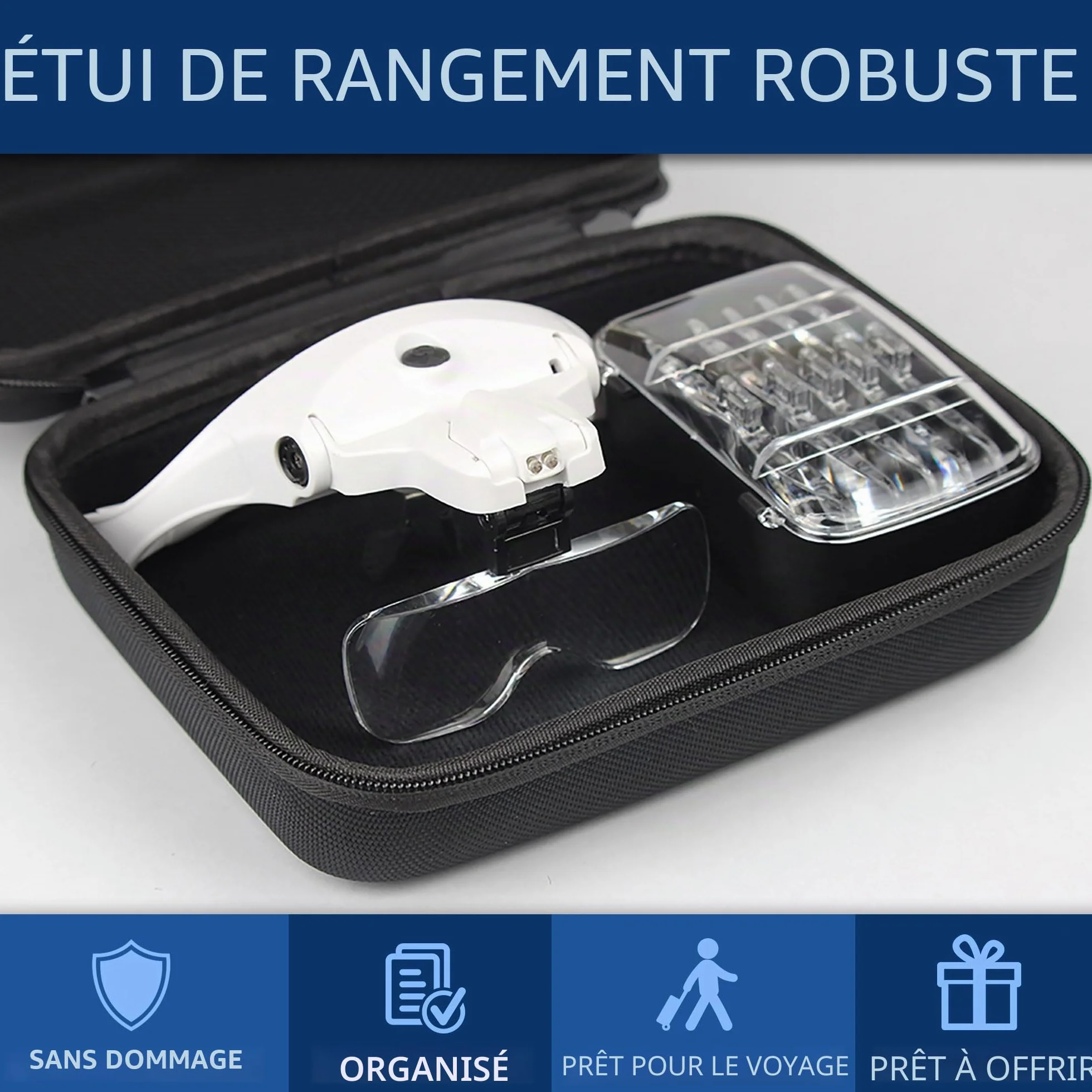 Lunettes loupe Vision Aid avec lumière LED, 5 verres, mains libres pour point de croix et peinture diamant