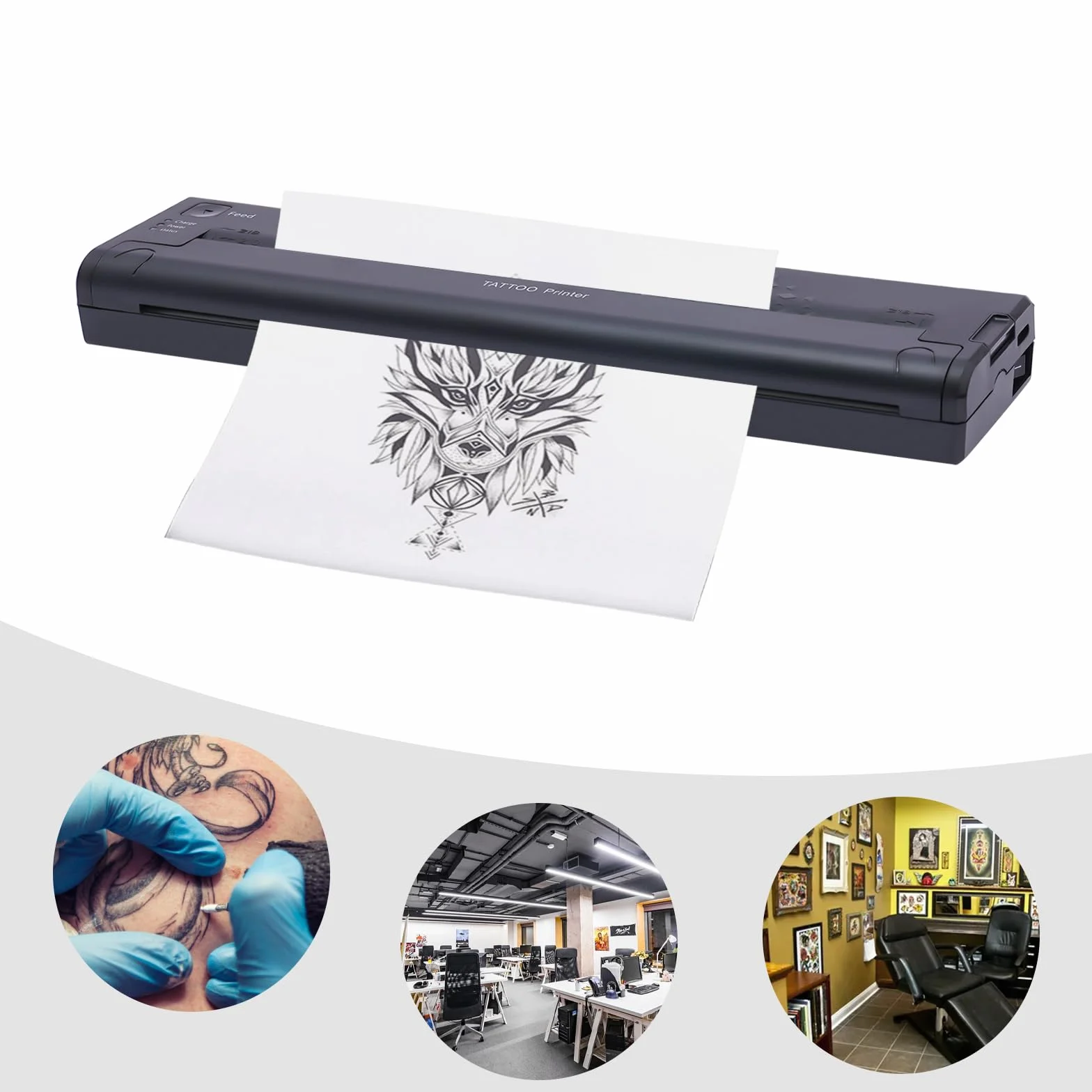 Machine de transfert tatouage A4 sans fil - Imprimante de traçage thermique copieur pochoirs Android iOS