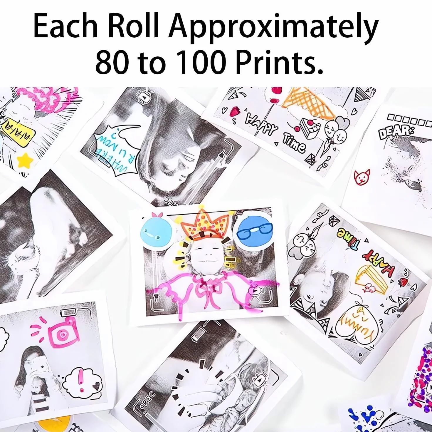 Rouleaux de papier d'impression pour appareil photo enfants 5,7 x 2,5 cm x 7 m lot de 20