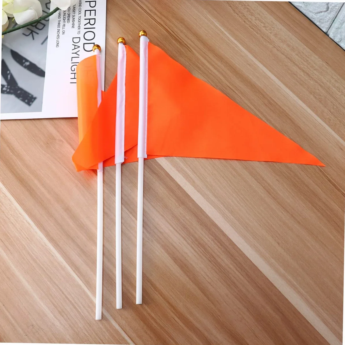 BESPORTBLE 50 Pièces Bannière Triangulaire Orange en Polyester et Plastique Portable