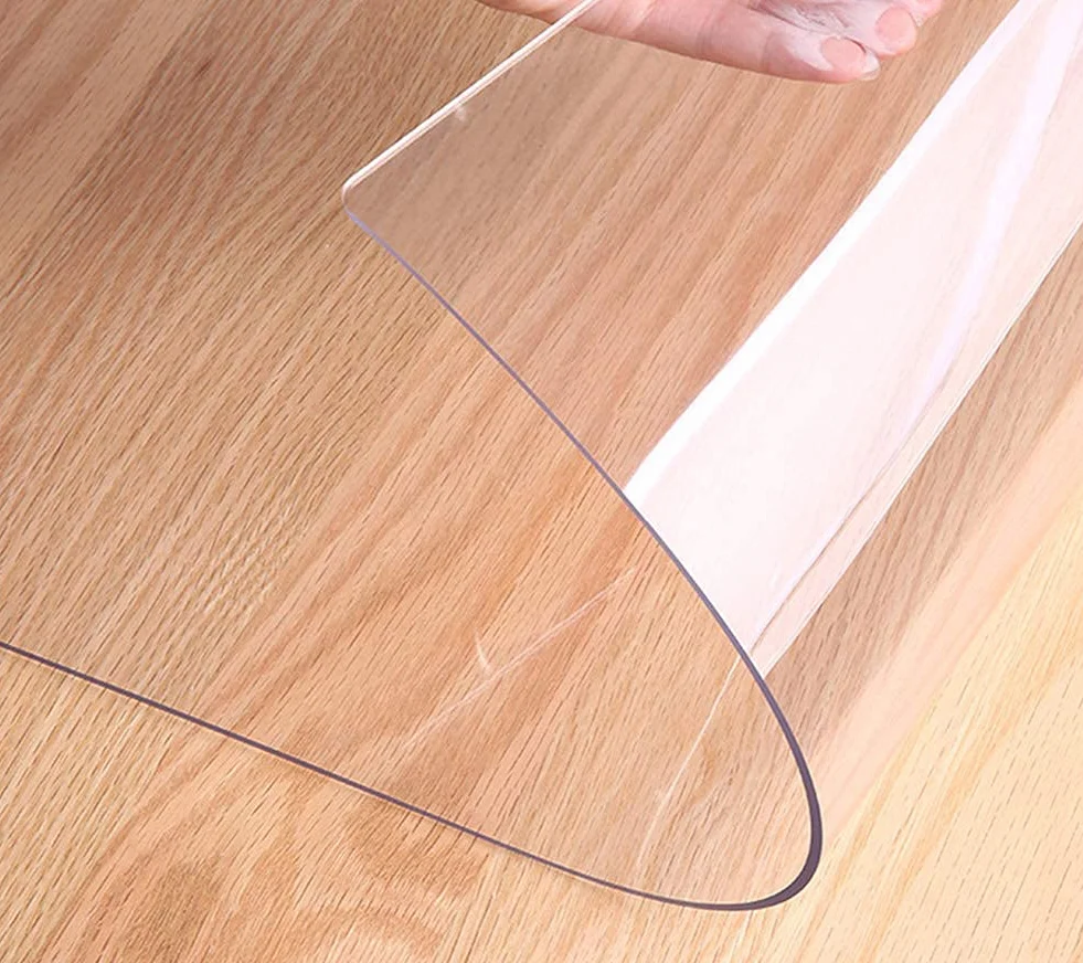Sous-main de bureau transparent résistant à la chaleur PVC 100x50cm imperméable antidérapant