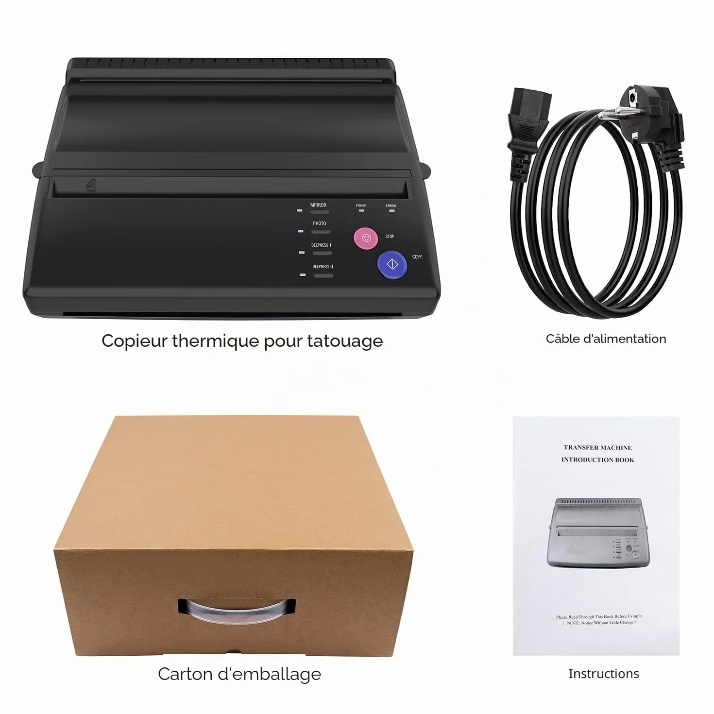 TATELF Thermocopieur Tatouage Professionnel - Machine de Transfert Thermique pour Stencils Tattoo A4