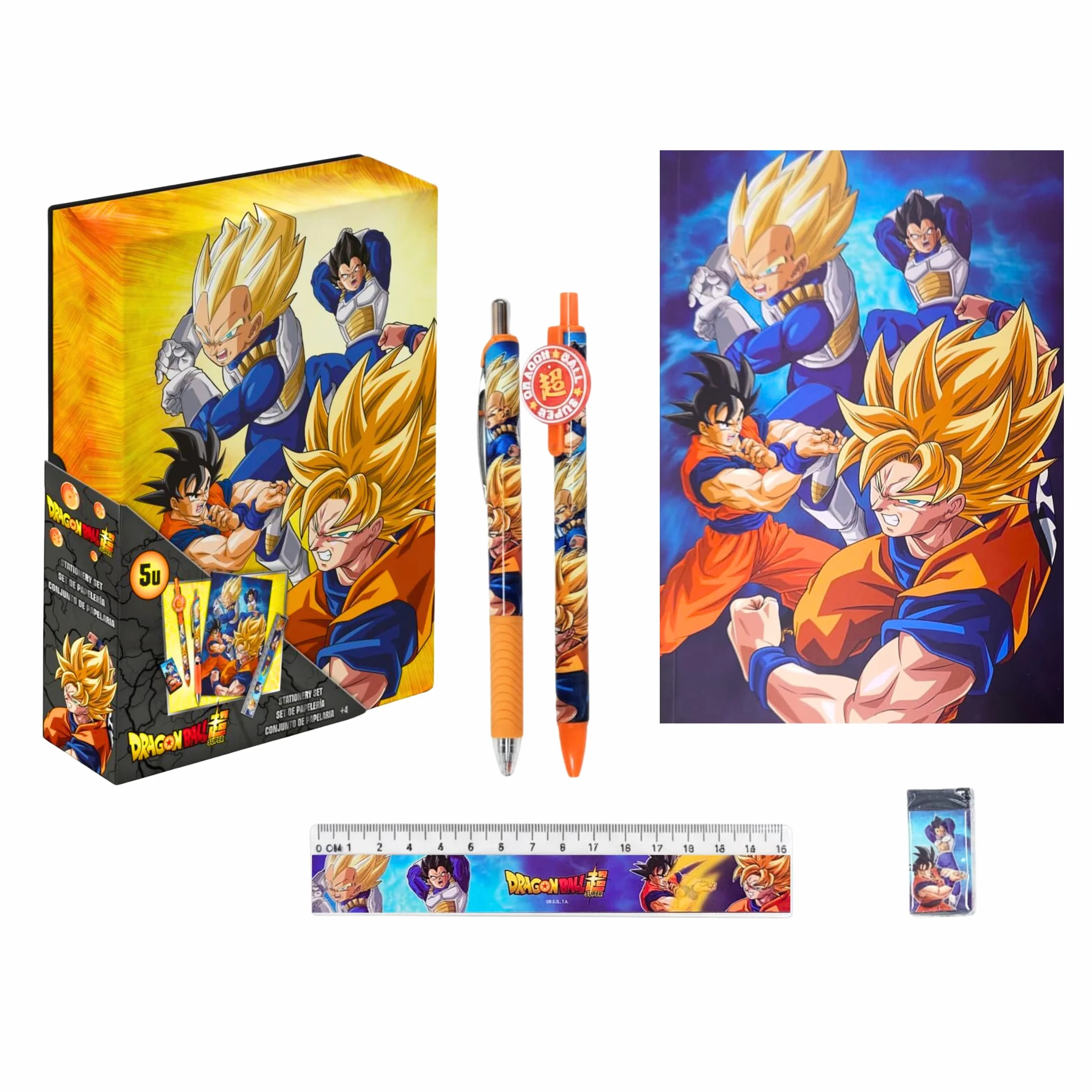 Dragon Ball Z Ensemble de Papeterie Cahier Règle Crayon Stylo Coffret Cadeau