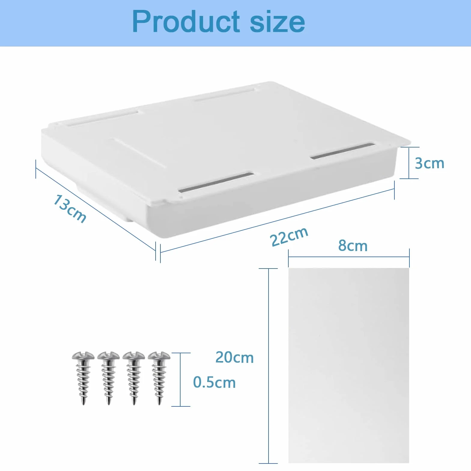 Organisateur Sous Bureau 2 Tiroirs Cachés Adhésifs Double Fixation Plastique ABS